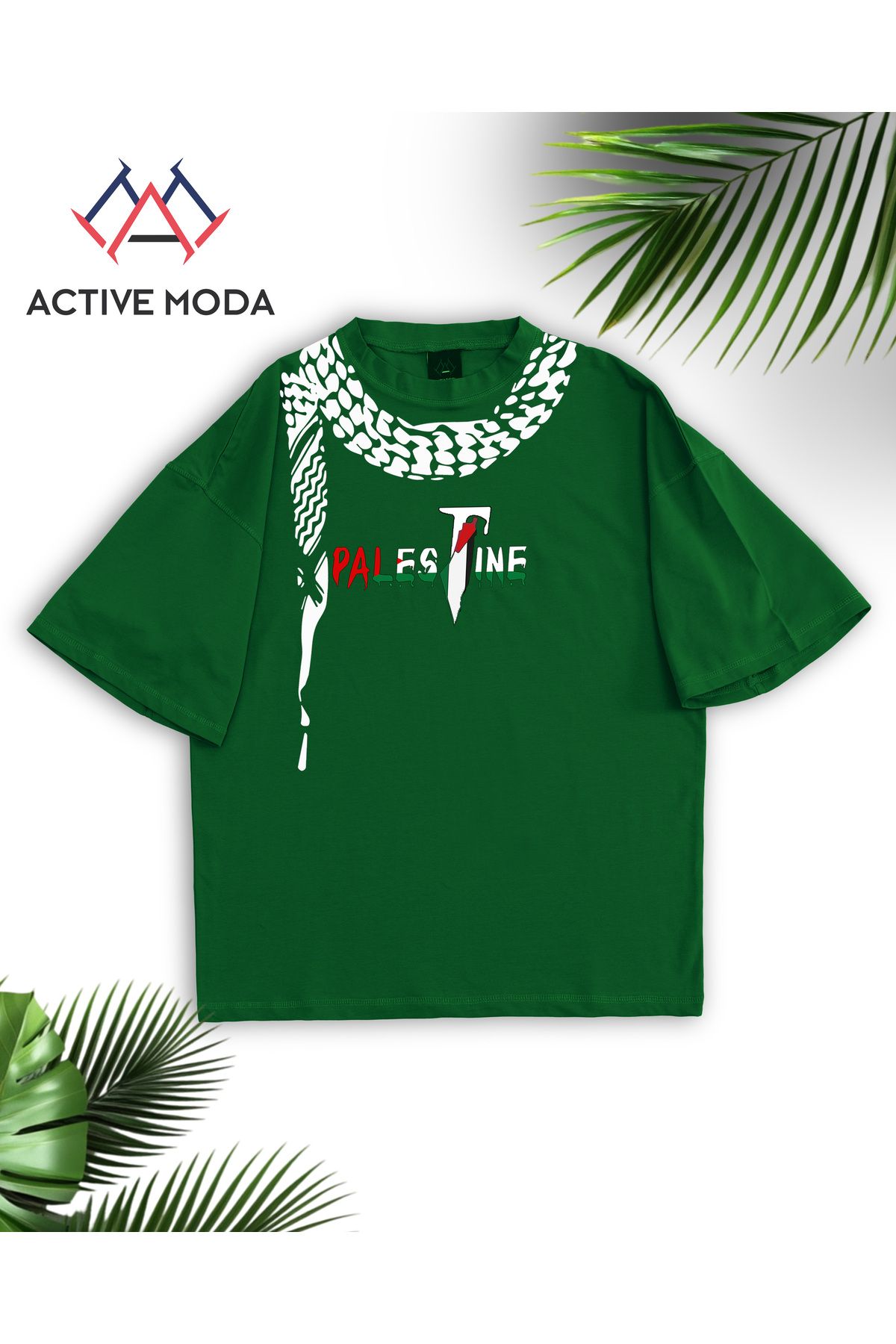 JANSO GROUP - Erkek KISA KOLLU CROP TSHIRT BASKILI Gaza PAMUKLU PENYE KUMAŞ