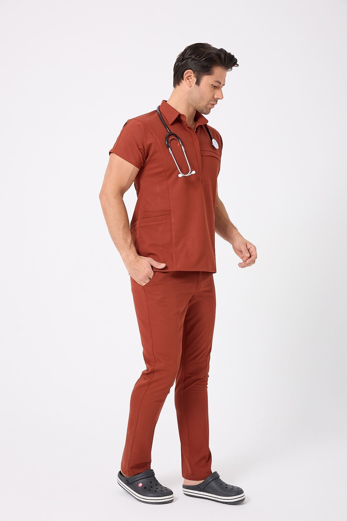 Onur Forma Scrubs Planet Erkek Takım - Kiremit