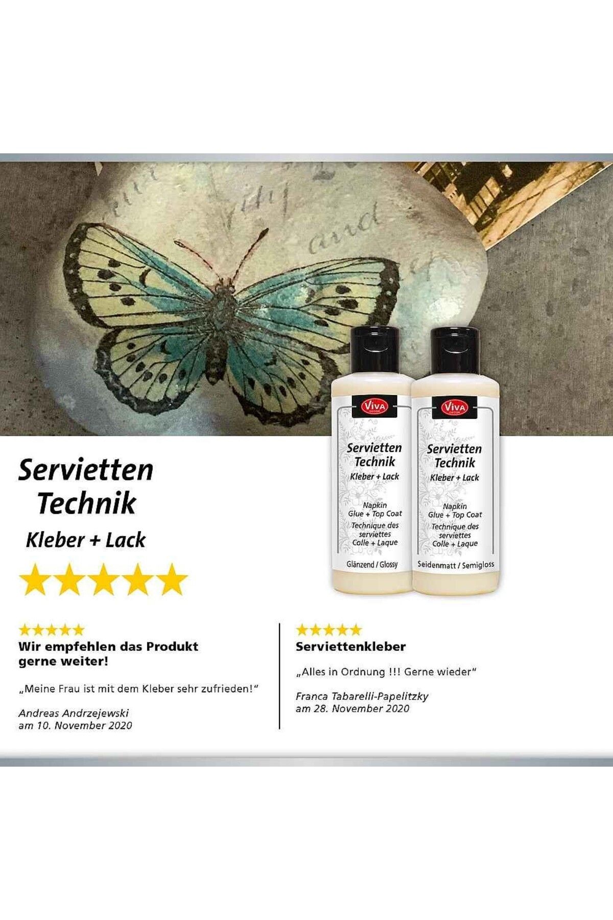 Viva Decor-Napkin Technique Semi-gloss Glue And Varnish, 82ml 6