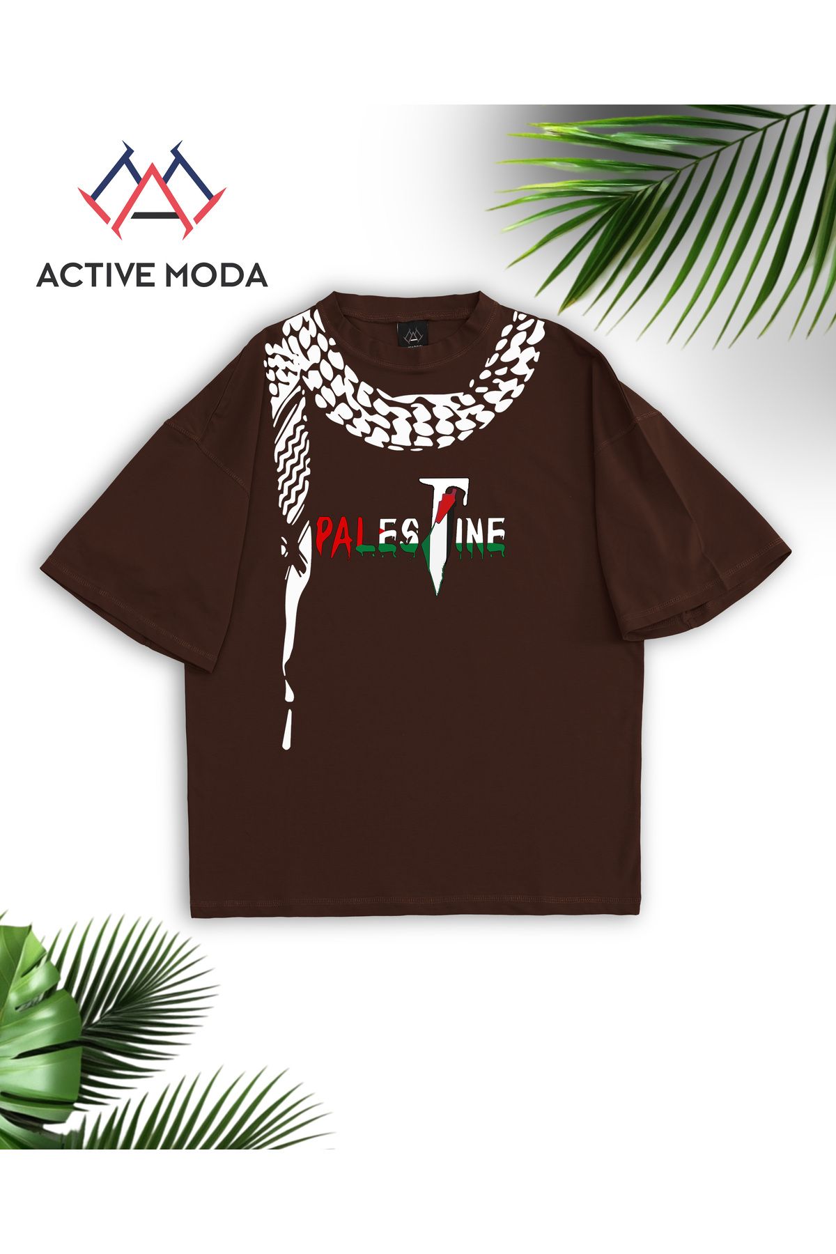 JANSO GROUP - Erkek KISA KOLLU CROP TSHIRT BASKILI Gaza PAMUKLU PENYE KUMAŞ