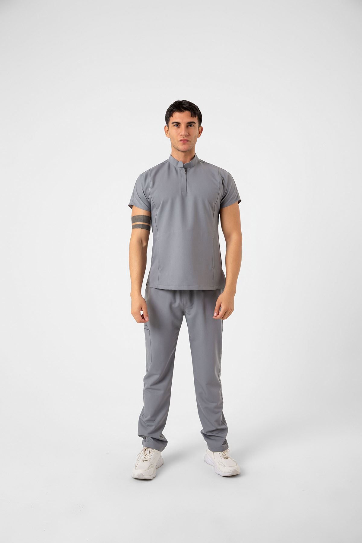 Onur Forma Scrubs New Line Erkek Takım - Taş Gri