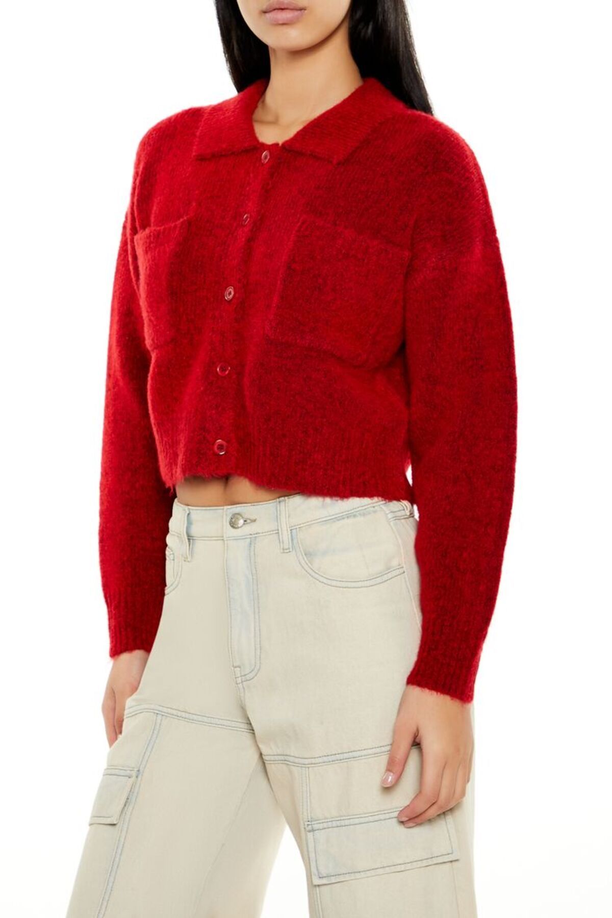 Forever 21 Cep Detaylı Peluş Hırka