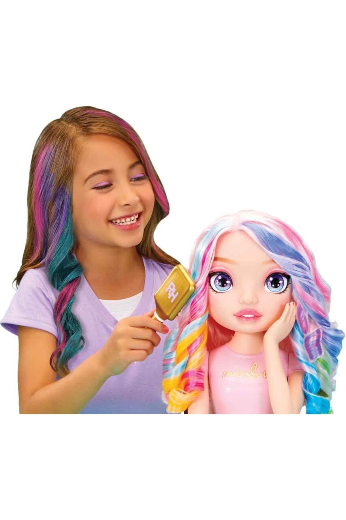 UZUNKAYA HOME 4in1 Rainbow High Bella Parker Saç Tasarım Büstü Oyun Seti 33 cm