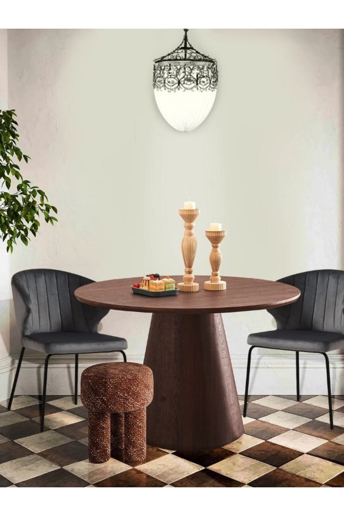 Gazzini Furniture Hemera Ahşap Yemek Masası 110x110