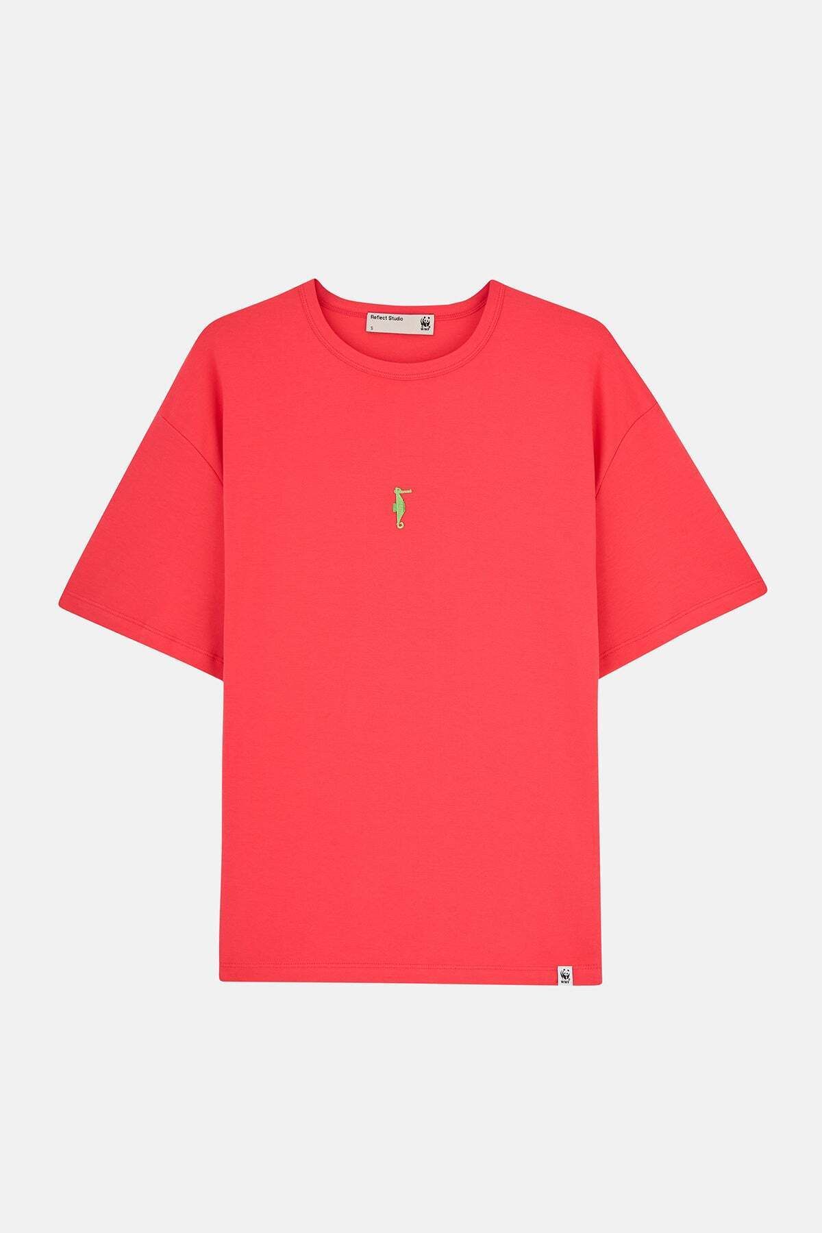 WWF Market Deniz Atı Oversize Premium T-Shirt - Nar Çiçeği