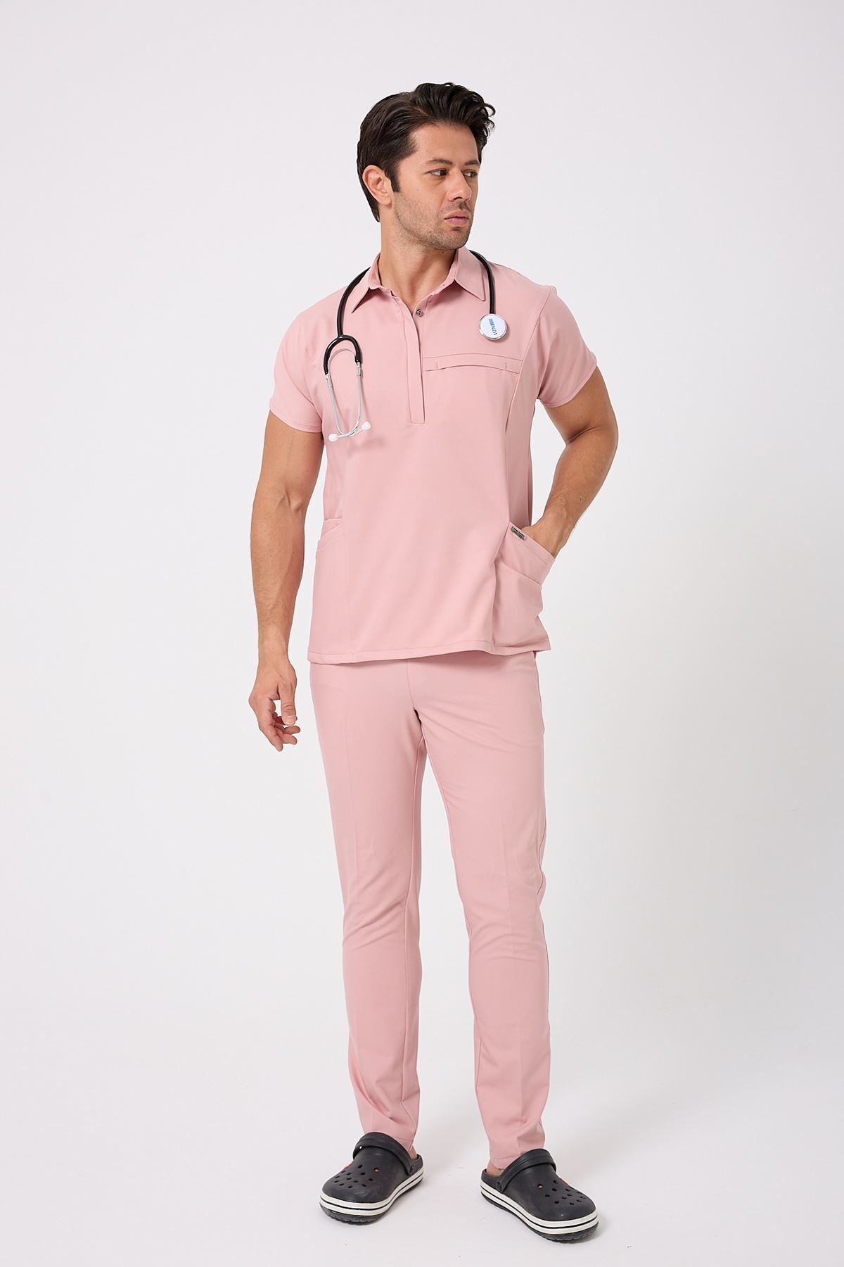 Onur Forma Scrubs Planet Erkek Takım - Pudra