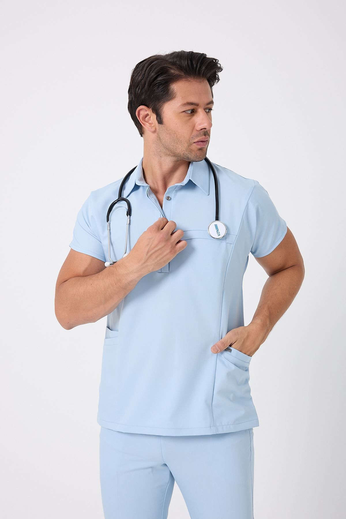 Onur Forma Scrubs Planet Erkek Takım - Bebe Mavi