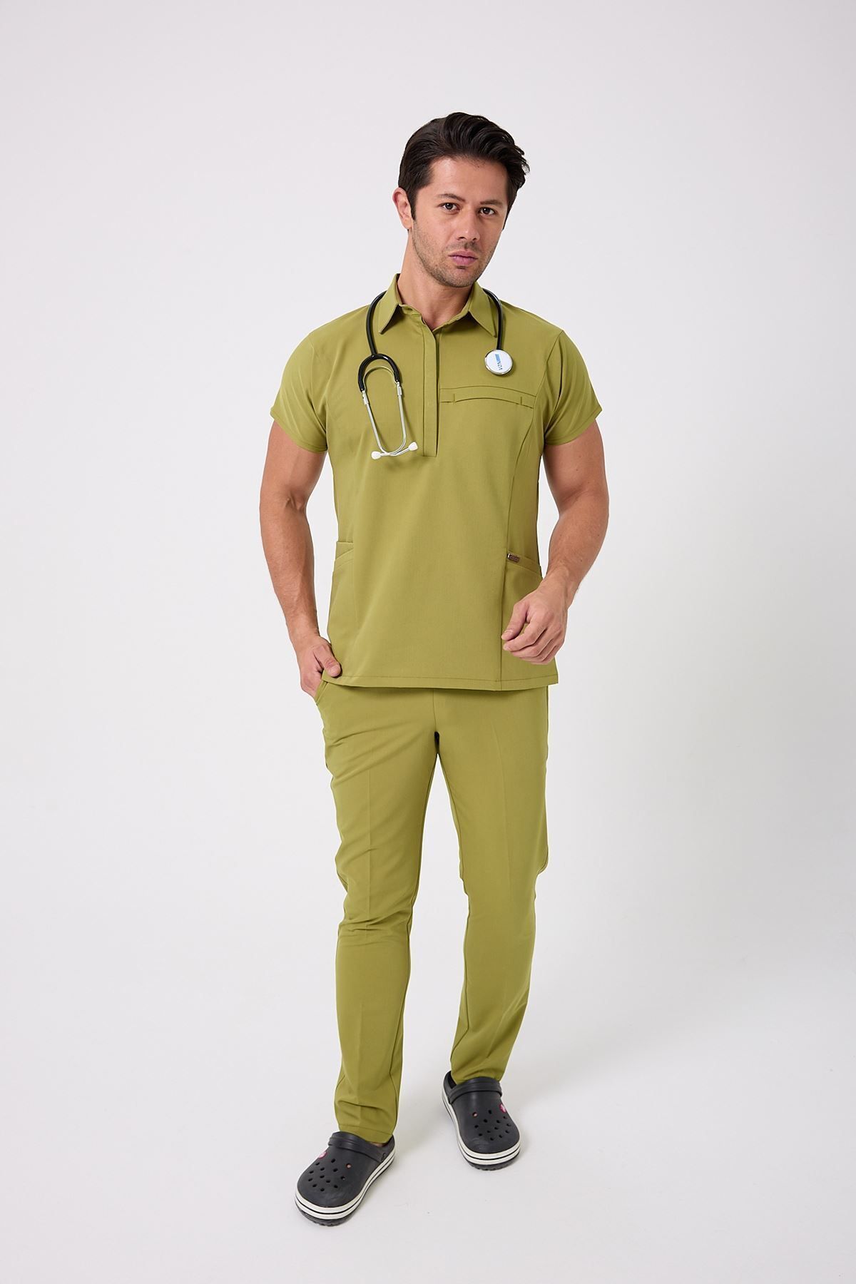 Onur Forma Scrubs Planet Erkek Takım - Yağ Yeşili