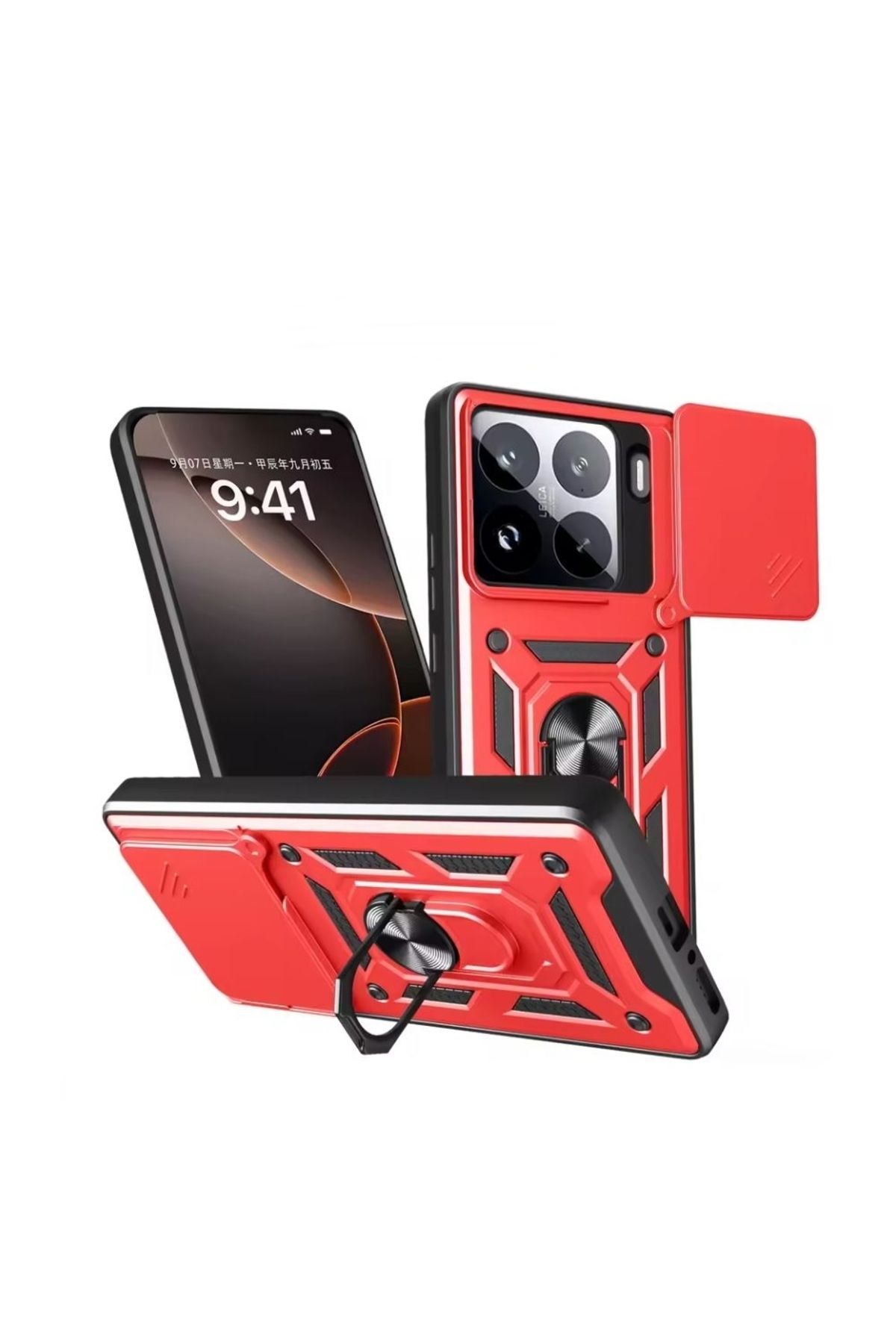 KılıfShop Xiaomi 15 Kılıf Pars Yüzüklü Standlı Darbe Korumalı