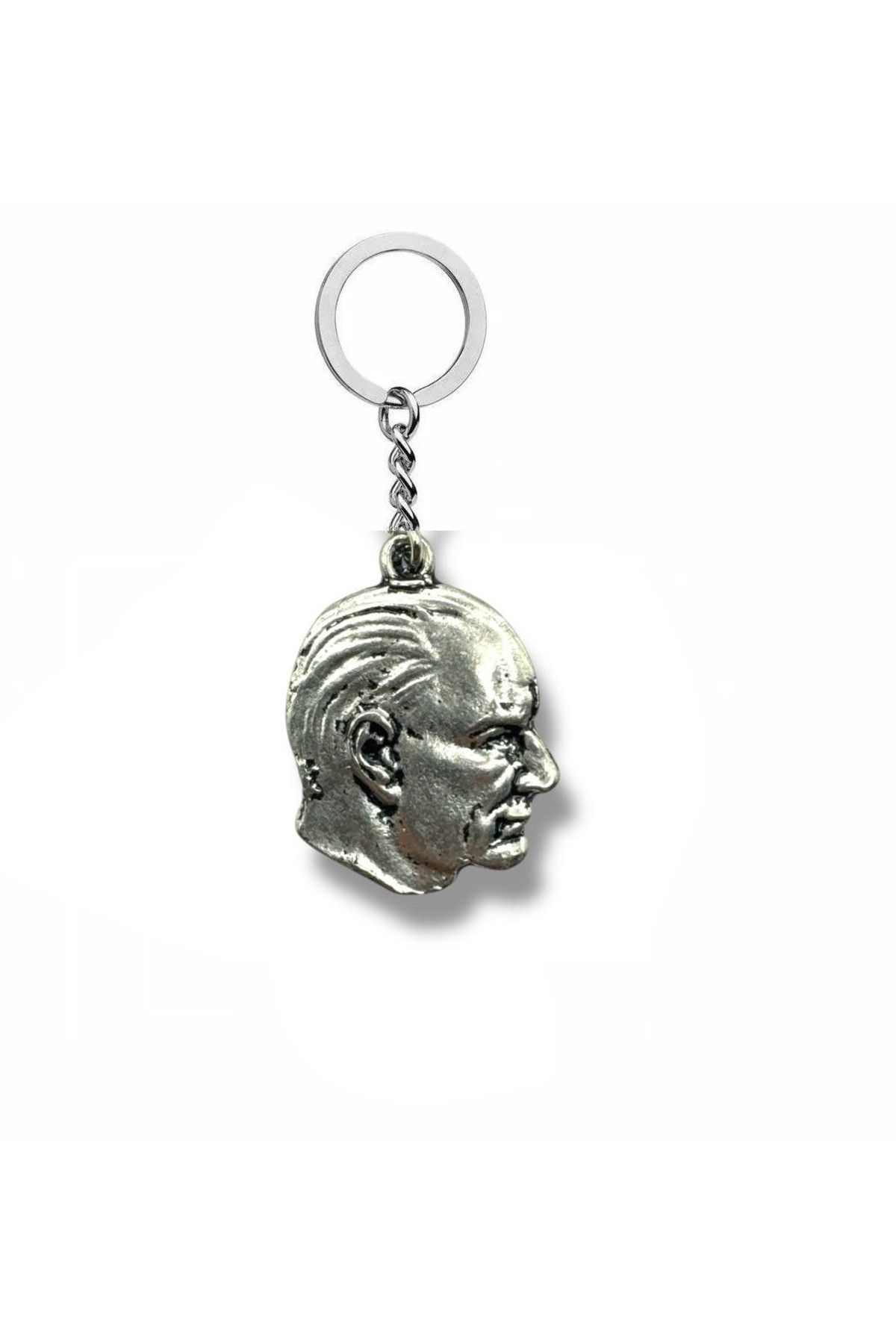 Herşey Nota Mustafa Kemal Atatürk Silüet Figürlü Metal Anahtarlık – Gümüş Renk Unisex Aksesuar