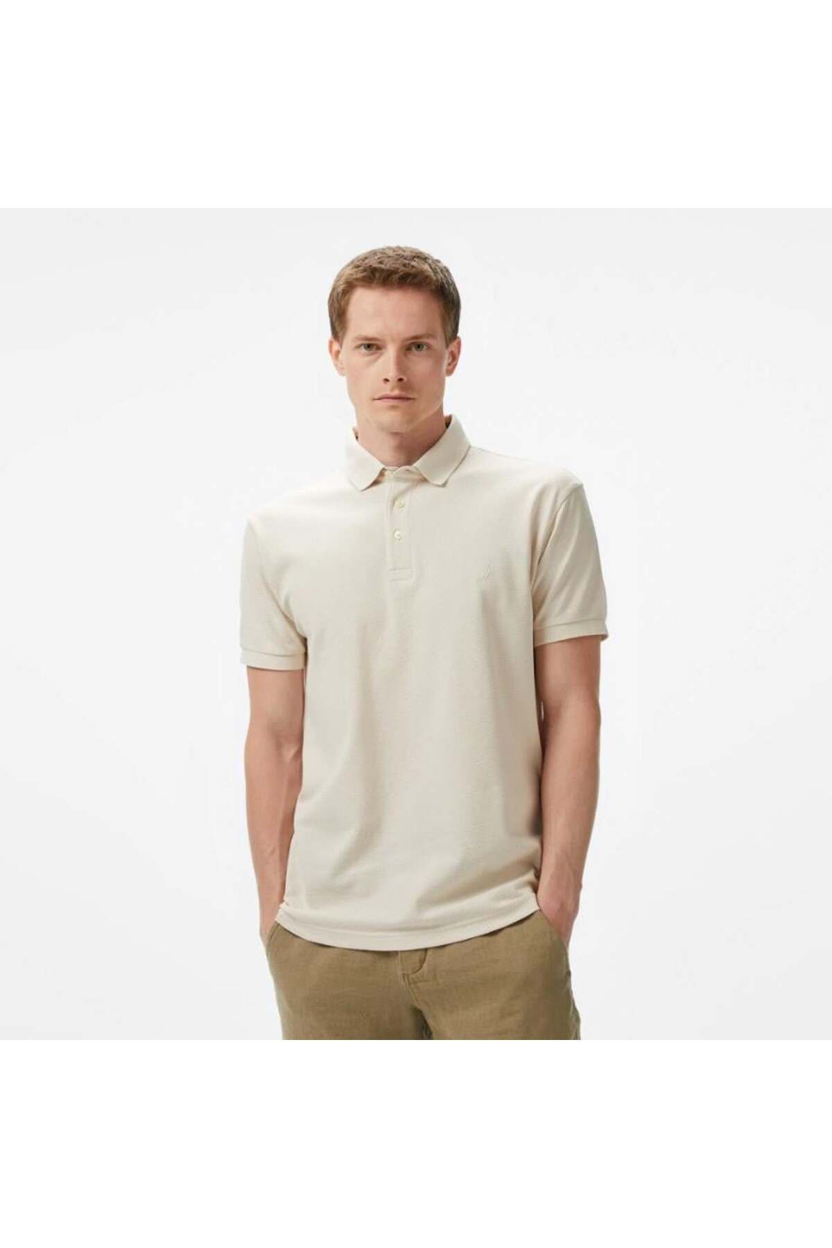 Nautica Erkek Bej Classic Fit Polo