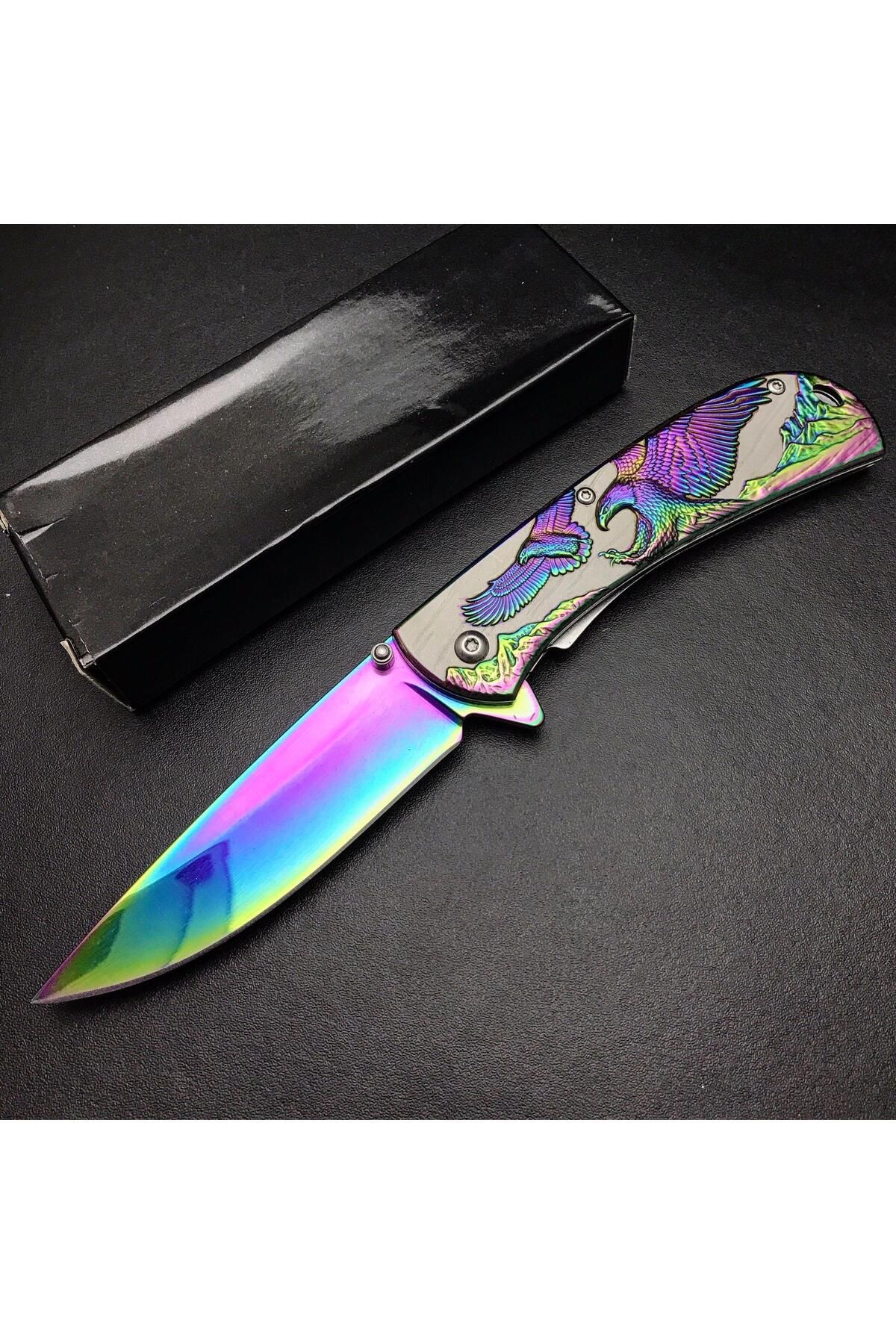 alsepeteavm Browning YST5952RB Kartal Motifli Gökkuşağı Kamp Çakısı