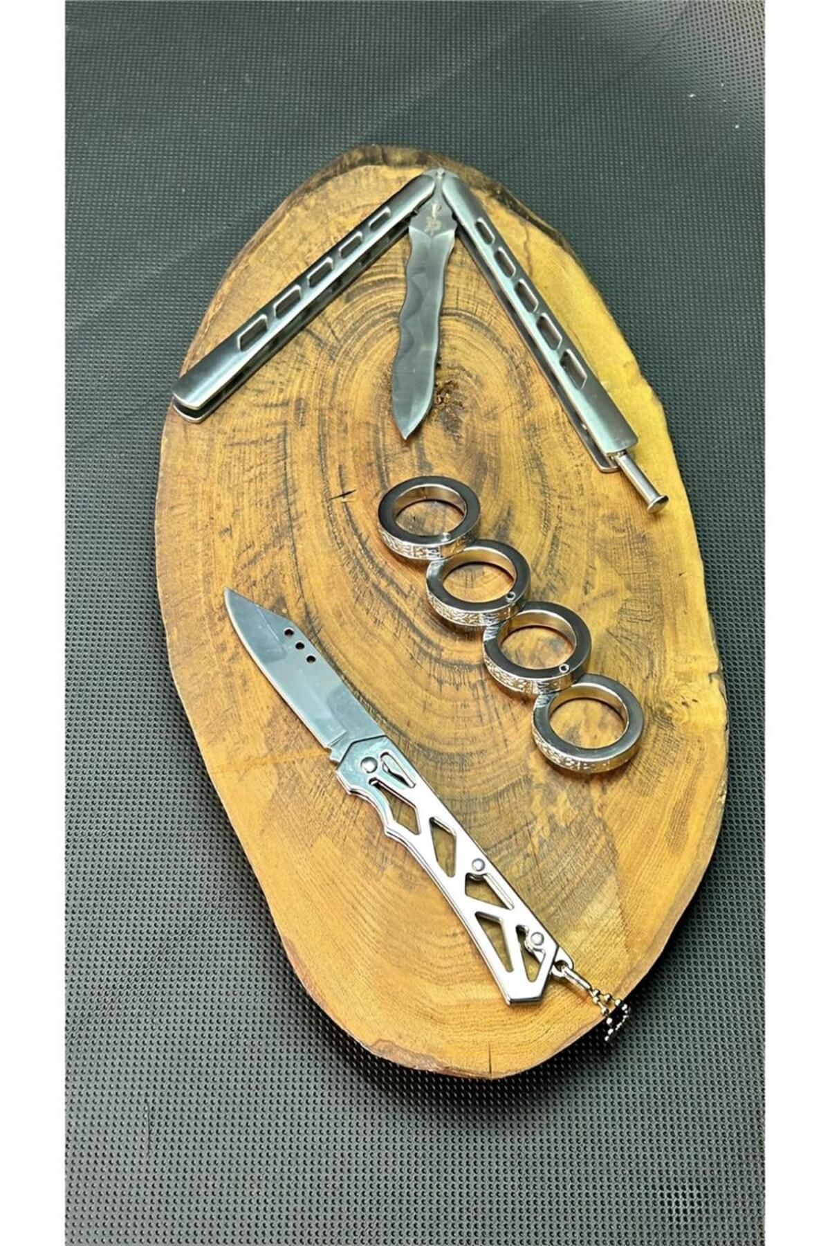 supertrend Süpertrend Kişiye Özel 21 cm BENCHMADE Kelebek ve Katlanır Yüzük Seti