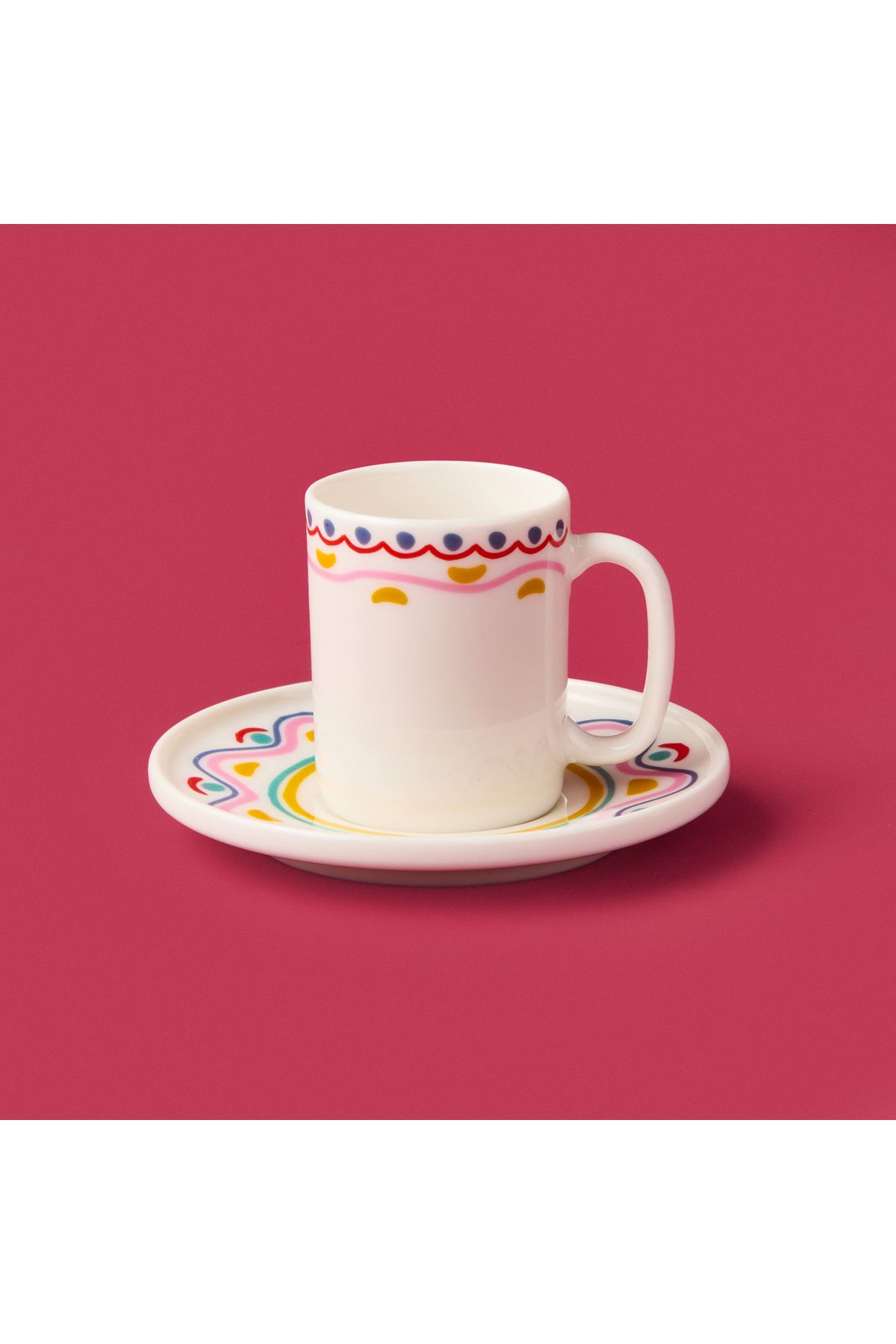 Evidea Kitchen Bonjour Magique Kahve 4 Parça Kahve Fincan Takımı - Renkli