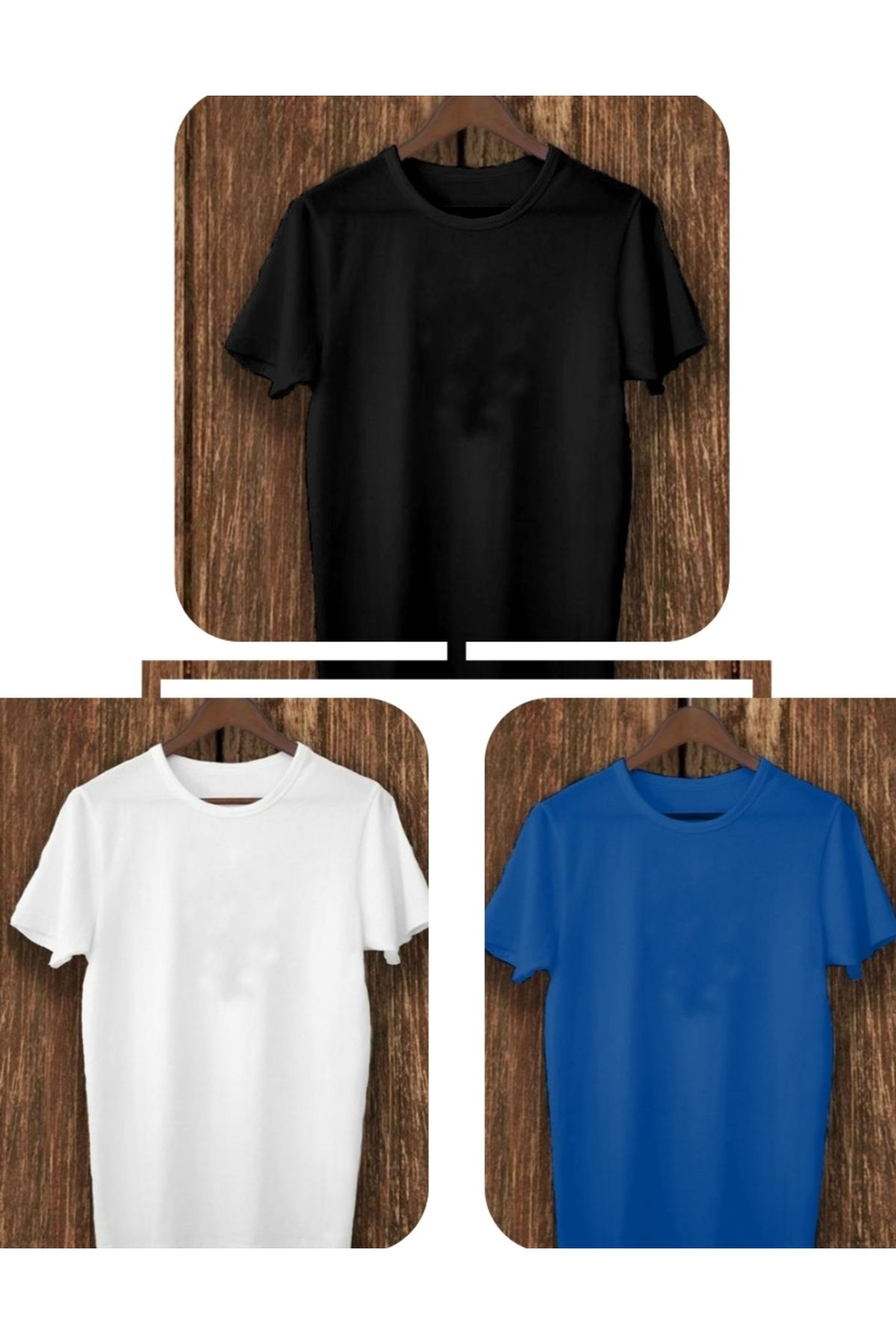 FUNSTYLE 3'lü Paket Slim Fit T-Shirt