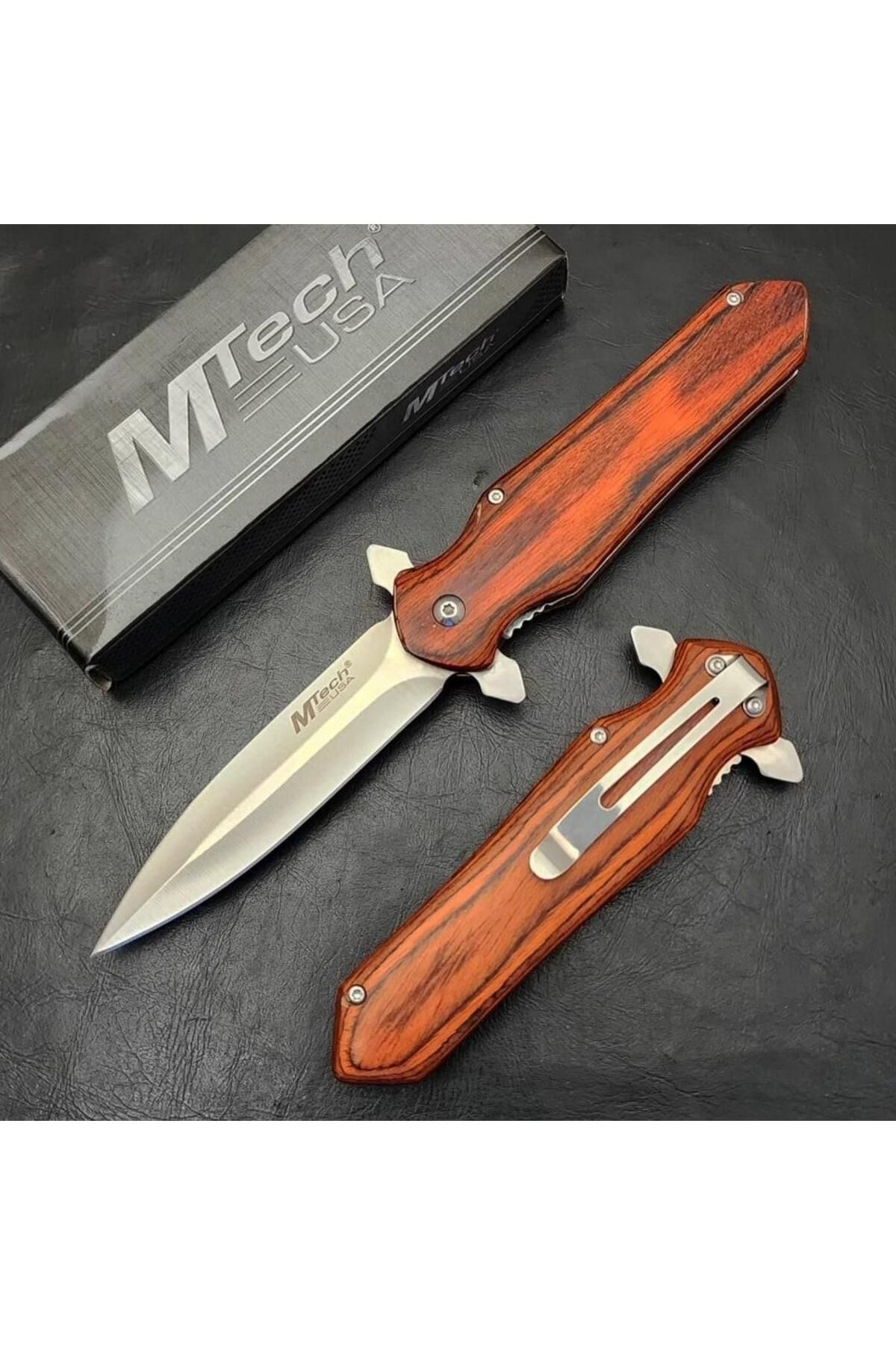 alsepeteavm Mtech 4-11 Ahşap Kabze Otomatik Kamp Çakısı