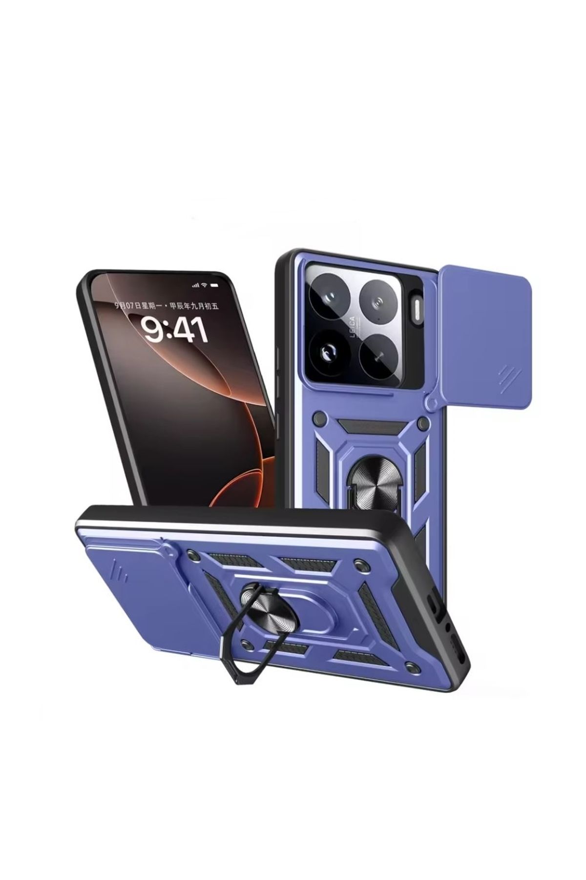 Apsuwa Xiaomi 15 Kılıf Pars Yüzüklü Standlı Darbe Korumalı