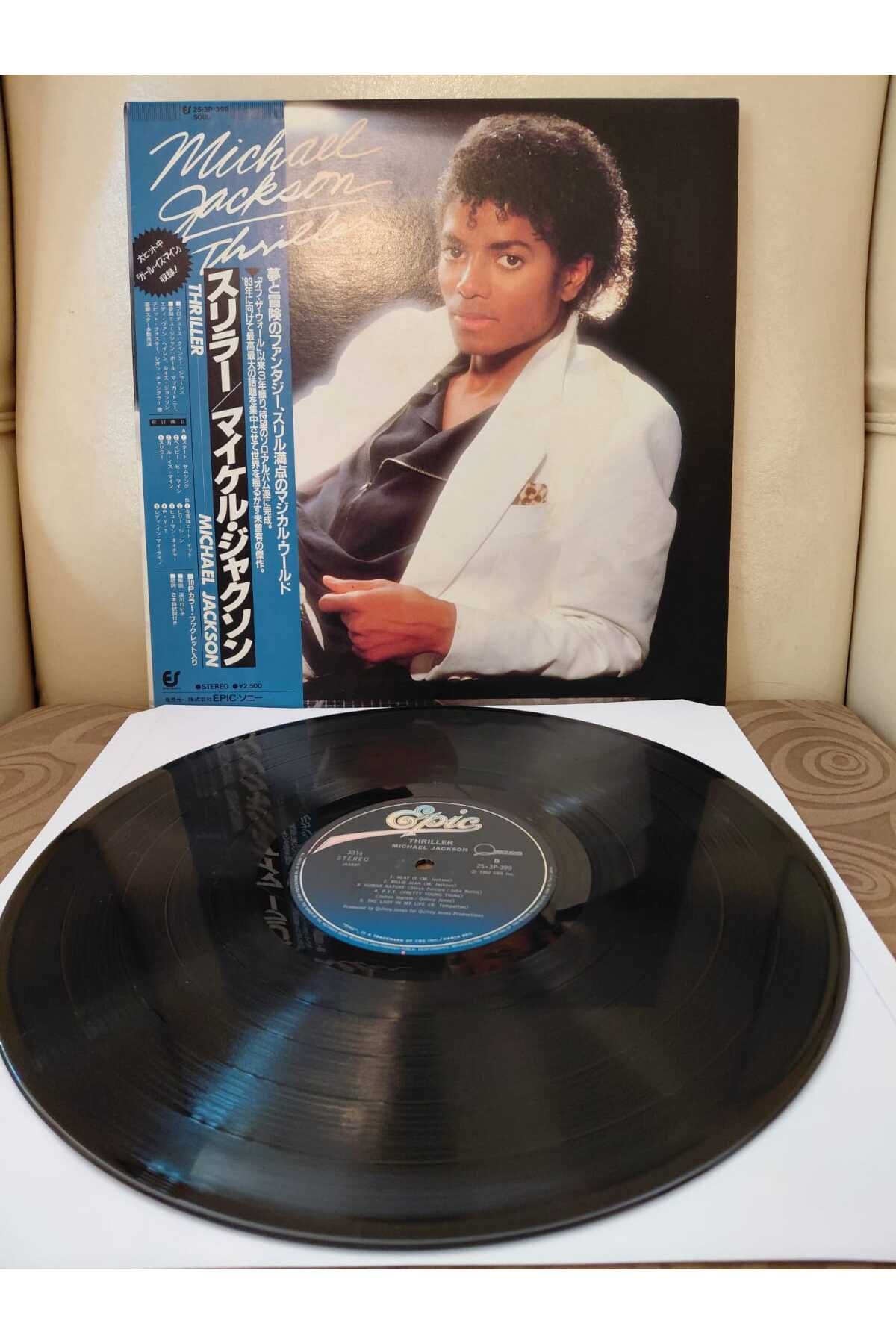 Plakperest MICHAEL JACKSON - Thriller - 1982 Japonya Basım LP Plak Albüm - Obi’li -2.el
