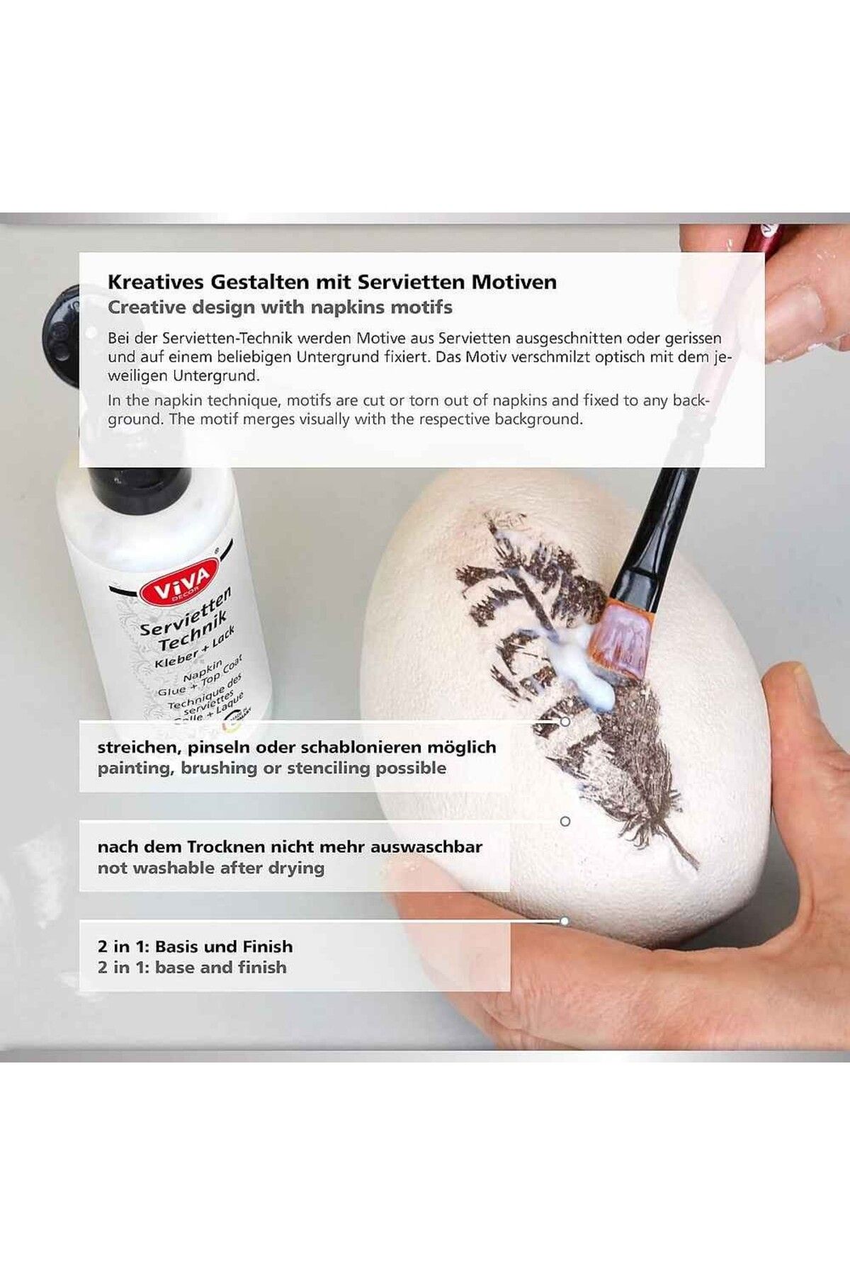 Viva Decor-Napkin Technique Semi-gloss Glue And Varnish, 82ml 3