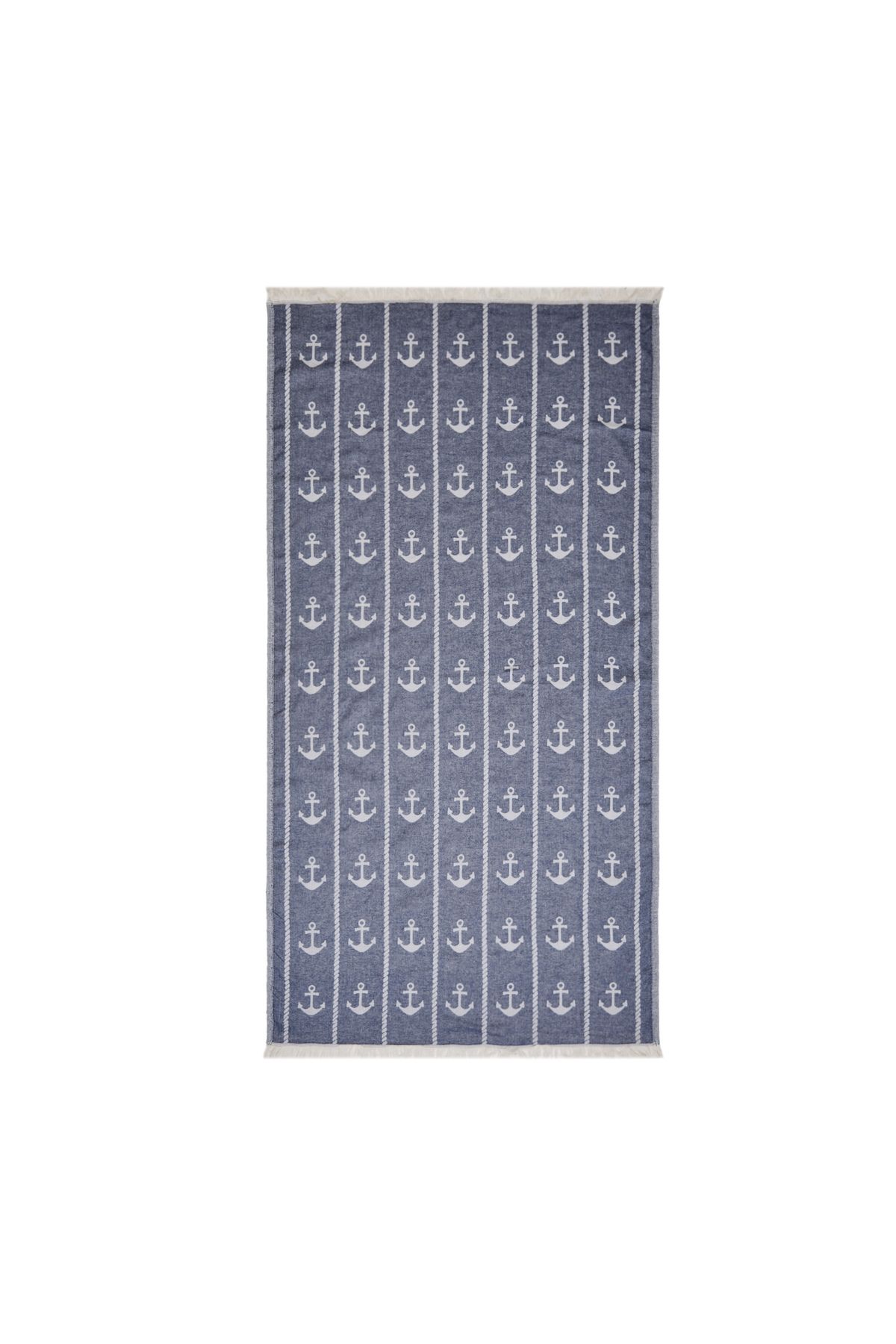 Evidea Soft Çapa Desenli Peştemal - Mavi - 90x160 cm