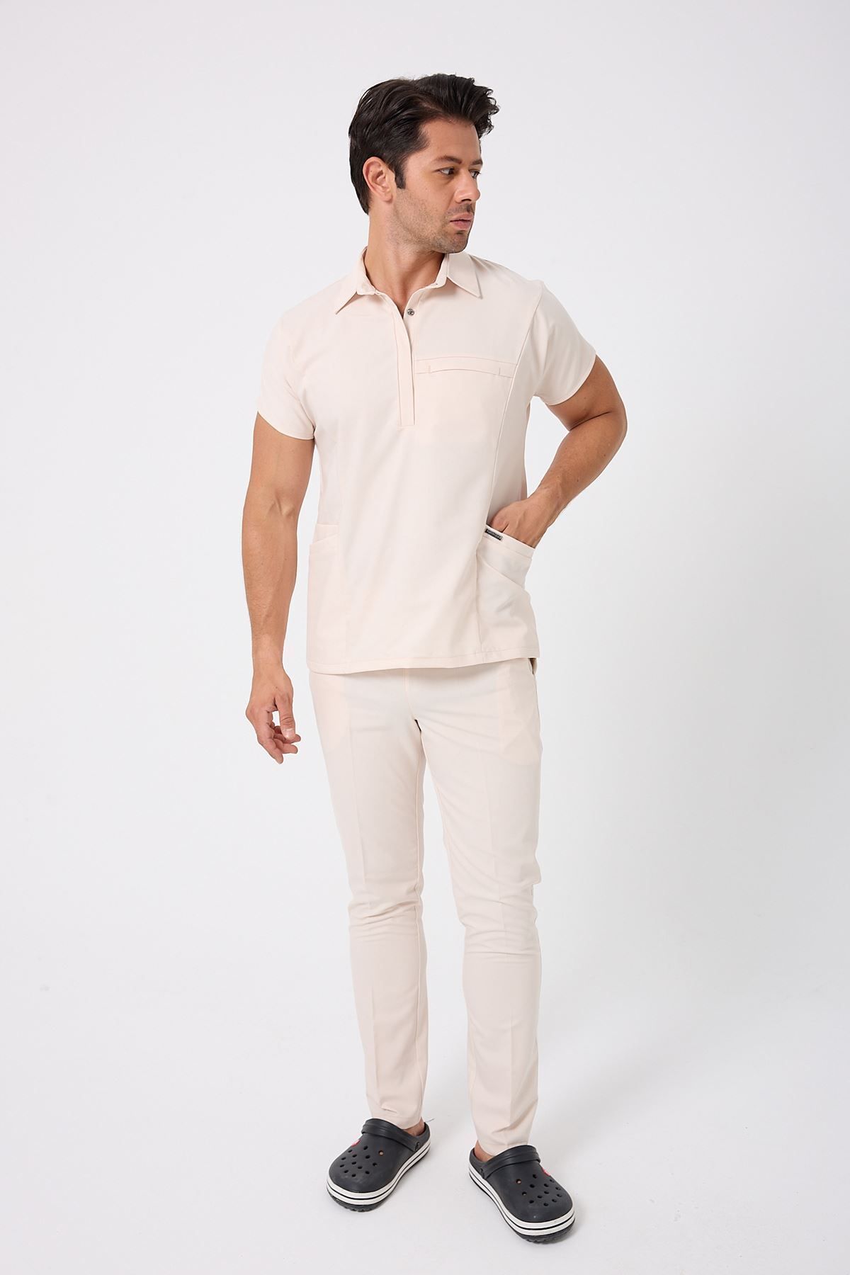 Onur Forma Scrubs Planet Erkek Takım - Krem