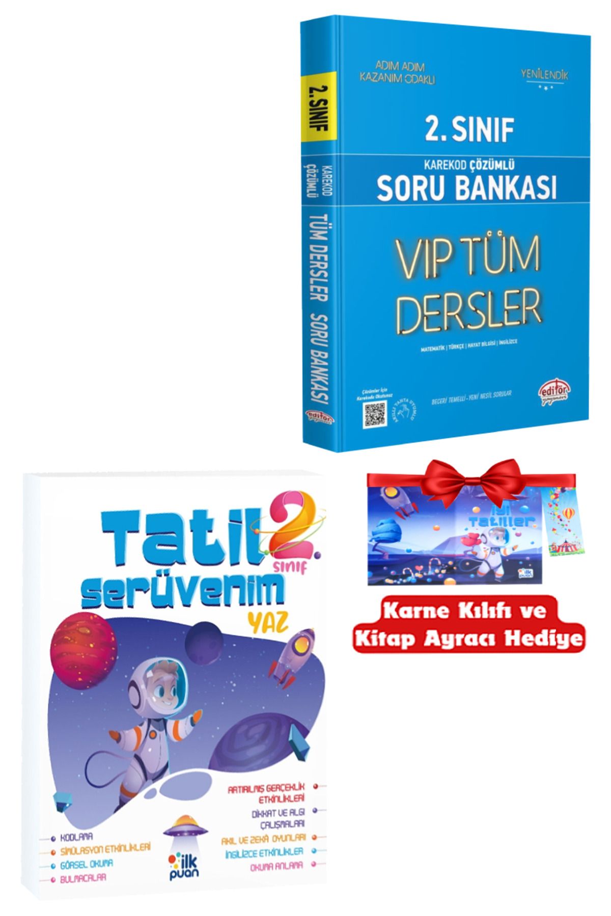 Editör Yayınevi 2. Sınıf Karekod Çözümlü VIP Tüm Dersler Soru Bankası+Yaz Tatil Kitabı+Hediye