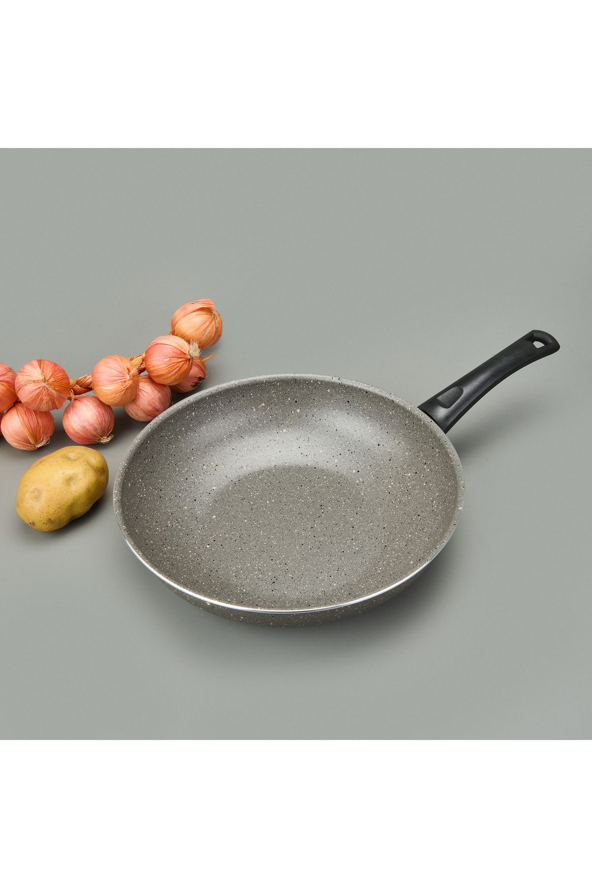 Mehtap Wok Tava - Gri - 30 cm