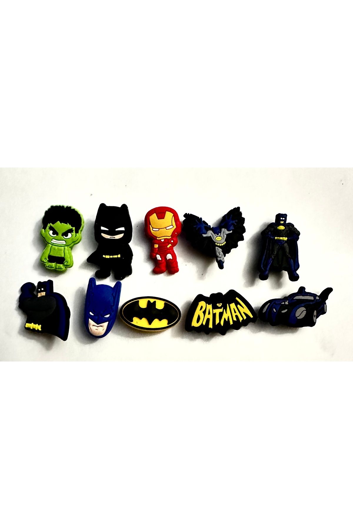 marimari 10 Adet crocssüs terlik süsü süper kahramanlar batman Seti görsel gibi ithal üründür
