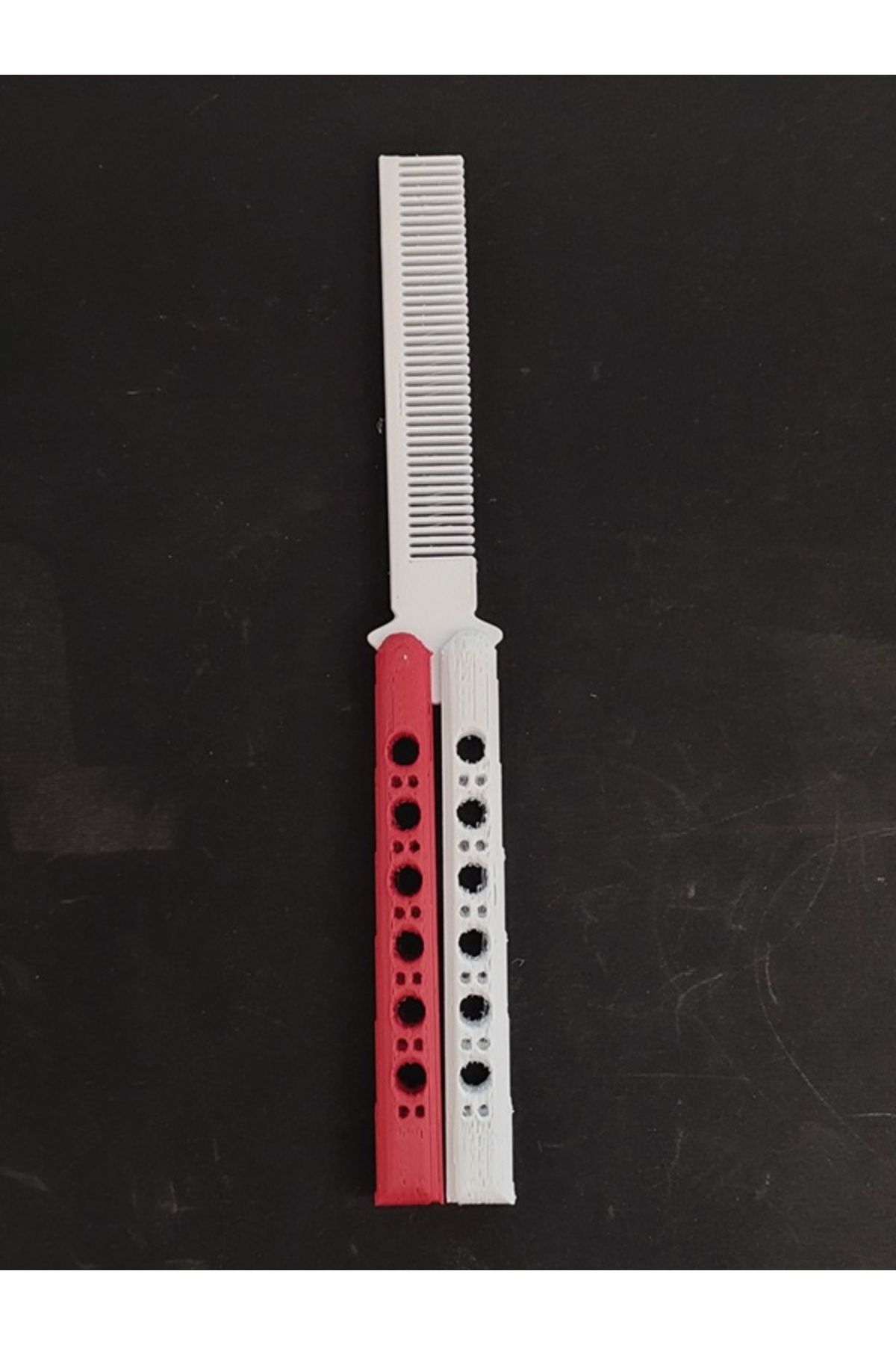 ShipShop3D Taraftar Kırmızı Beyaz Kelebek Tarak
