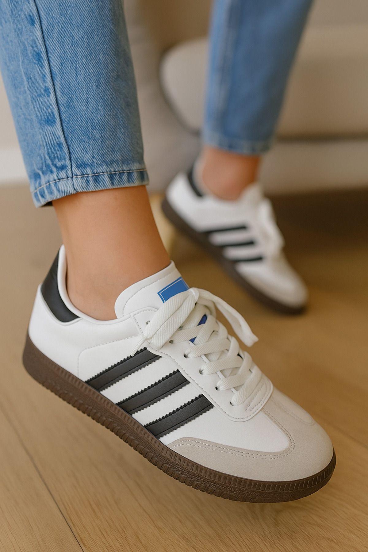 asyada fashion beyaz siyah spor ayakkabı kadın spor