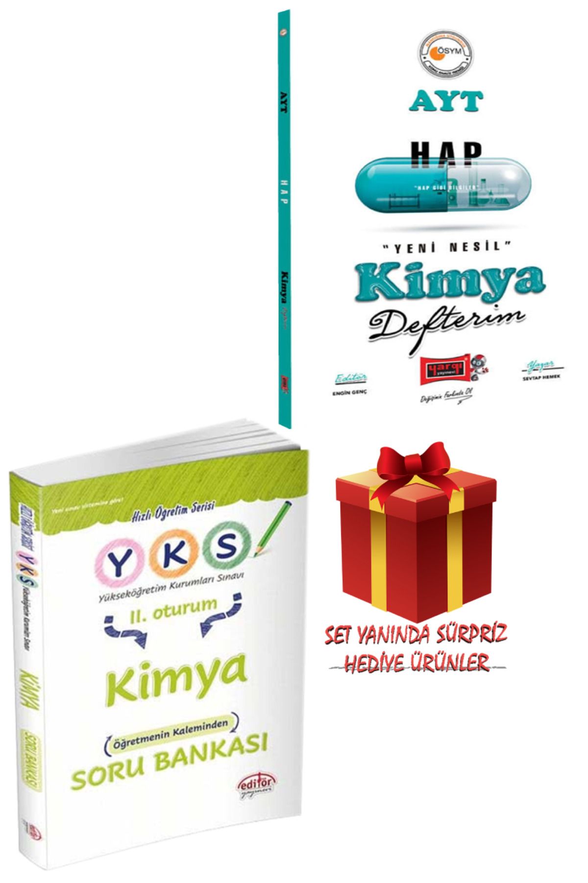 Yargı Yayınları AYT Hap Kimya Defterim+YKS-AYT Kimya Soru Bankası+Hediye