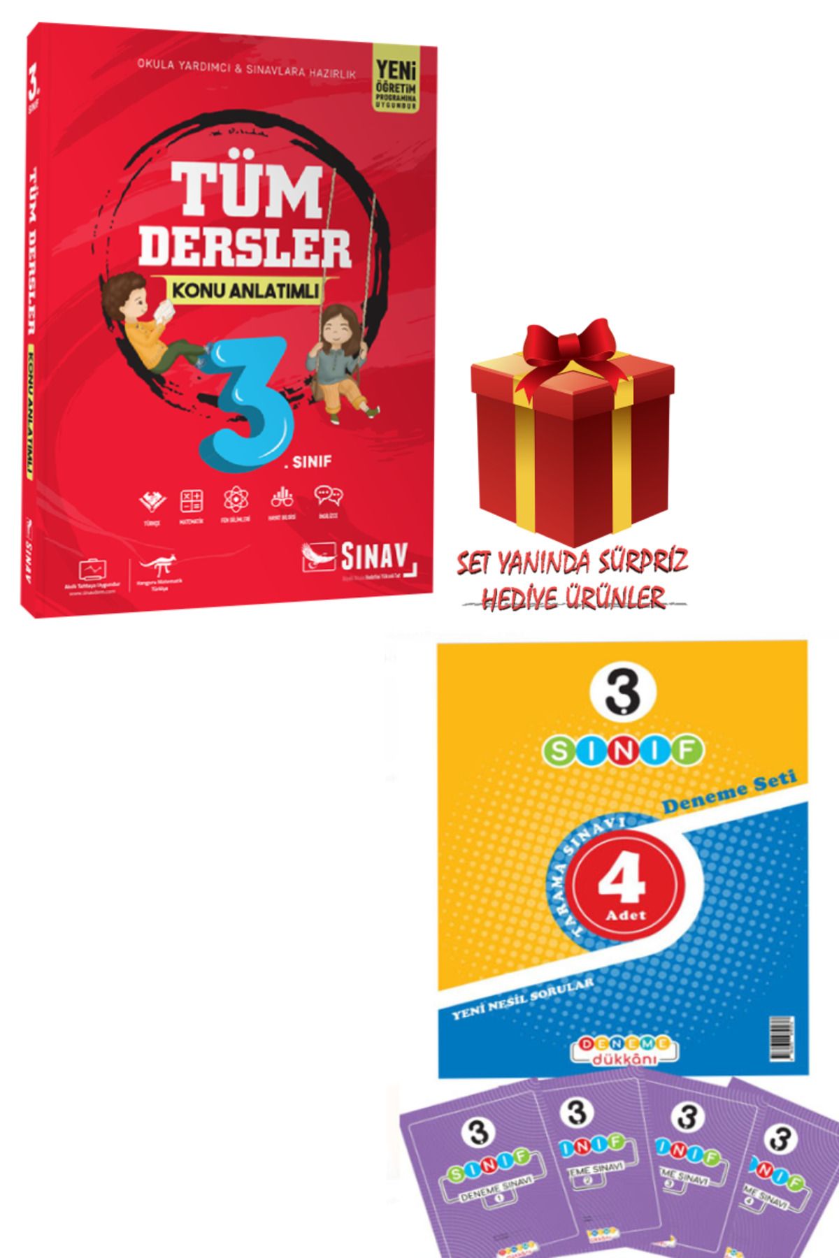 Sınav Yayınları 3. Sınıf Tüm Dersler Konu Anlatımlı+Deneme Dükkanı 4 Adet Deneme+Hediye