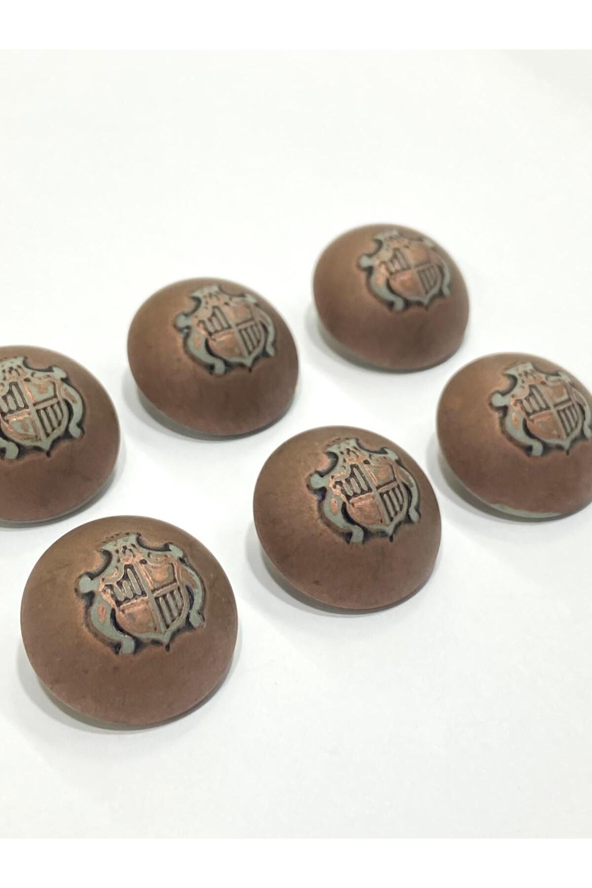 karantuhafiye Bombeli Eskitme İtalyan Düğme /2,2 cm / 6 lı set