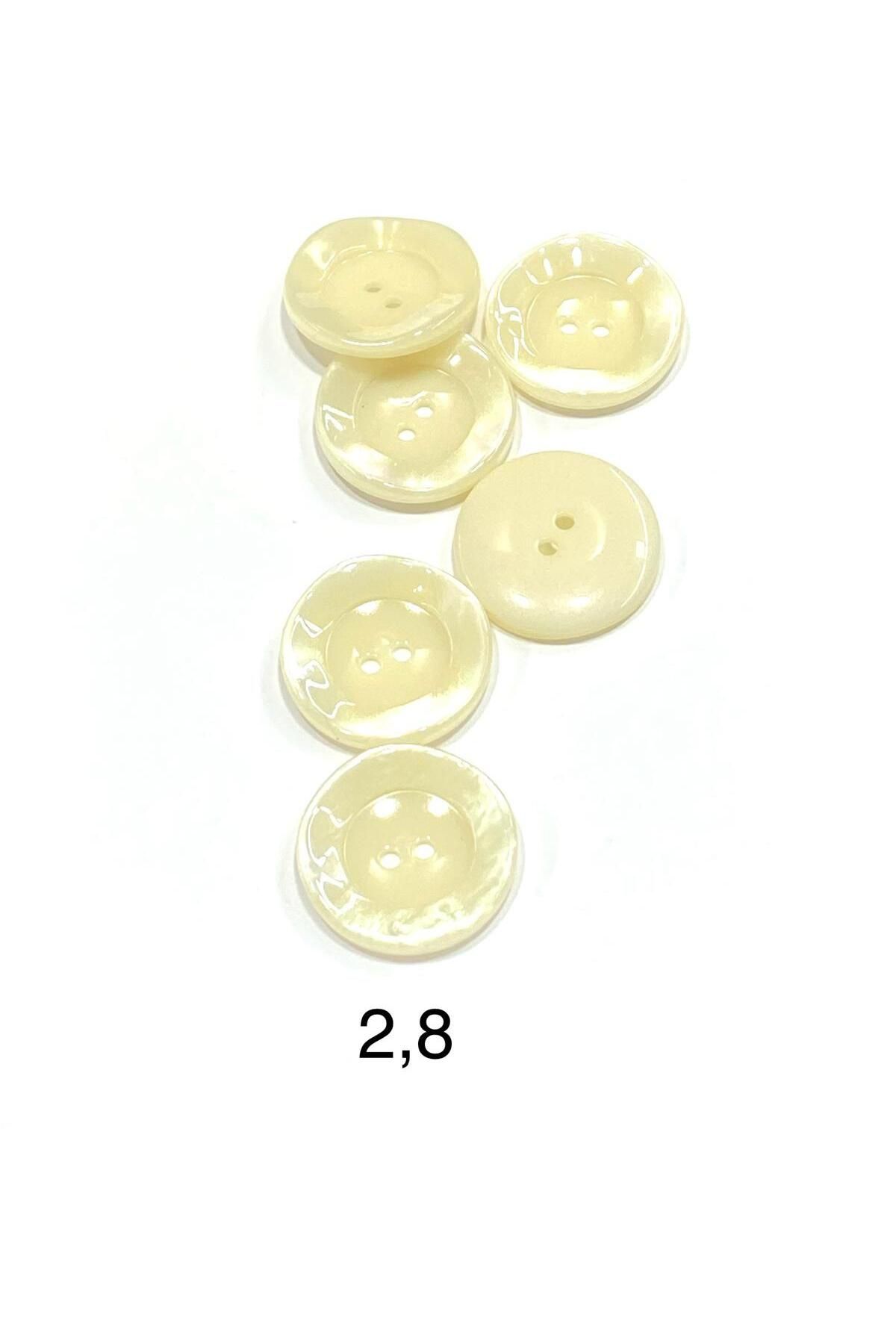 karantuhafiye-Pearlescent Button / Italian Pearlescent Button /2912/ Cream / 2.8 cm 2
