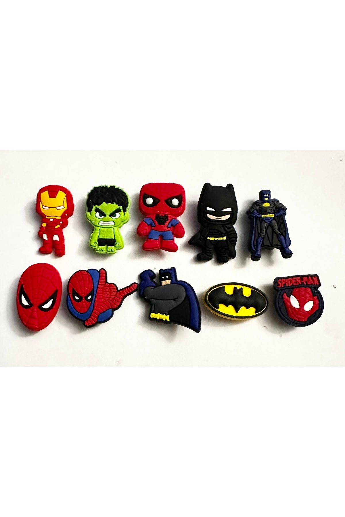 marimari 10 Adet crocssüs terlik süsü süper kahramanlar batman s.man Seti görsel gibi ithal üründür