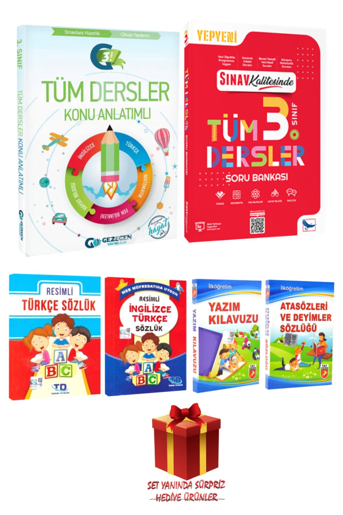 Gezegen Yayıncılık 3. Sınıf Konu Anlatımı+ Soru Bankası+ Türkçe İngilizce Sözlük+Atasözleri ve Deyimler+Yazım Kılavuzu
