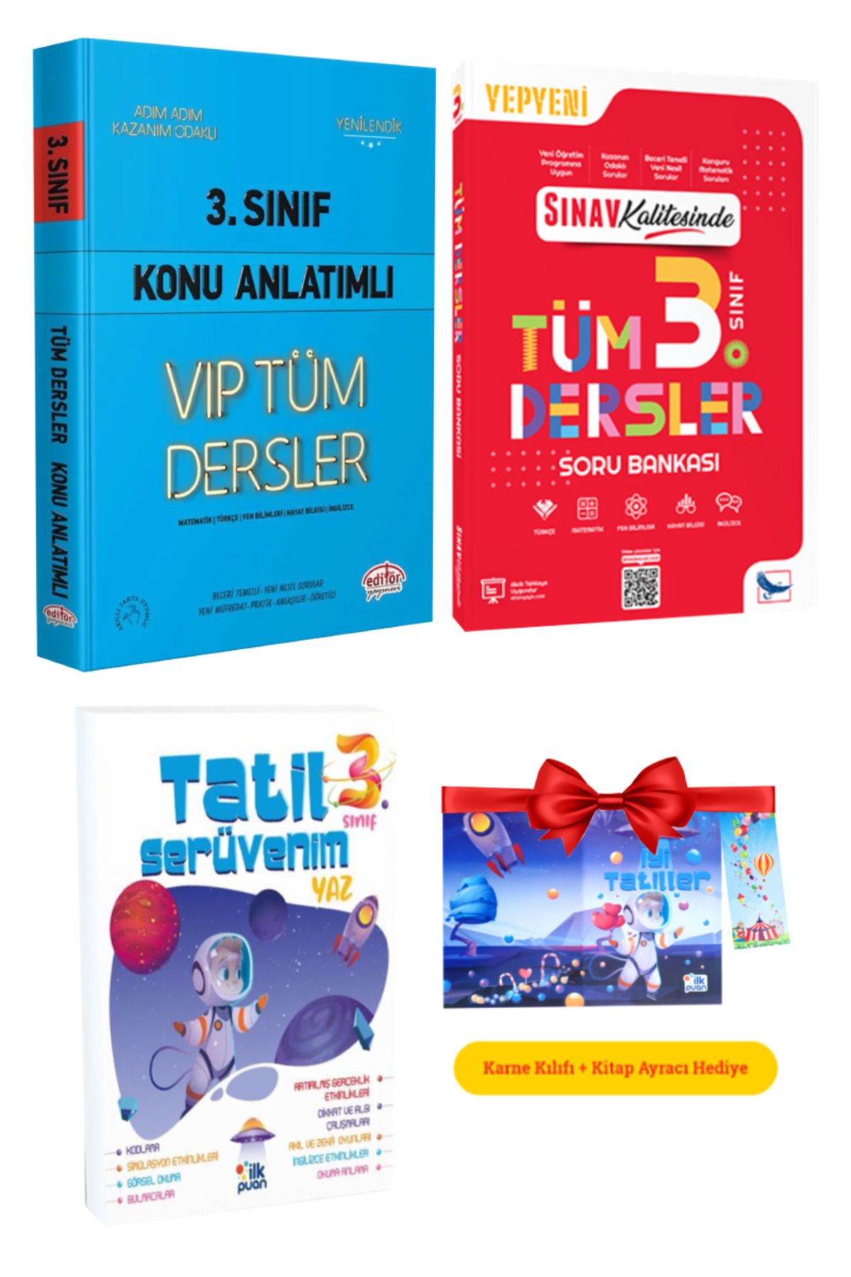 Editör Yayınevi 3. Sınıf Tüm Dersler Konu Anlatımı+ Sınav Tüm Dersler Soru Bankası+ Tatil Serüvenim Yaz Tatil Kitabı