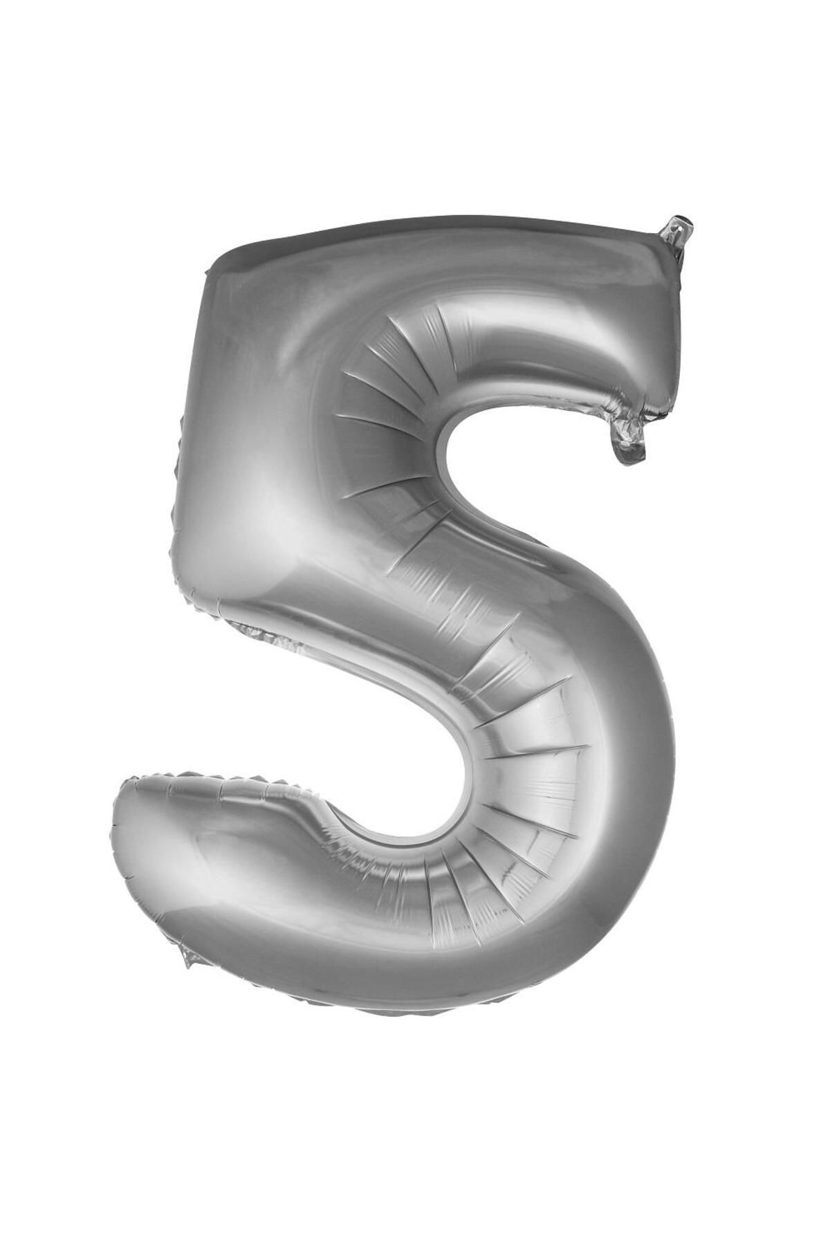 PARTİMİO PARTİ MALZEMELERİ Rakam Folyo Balon Gümüş Renk 16'' (36cm)