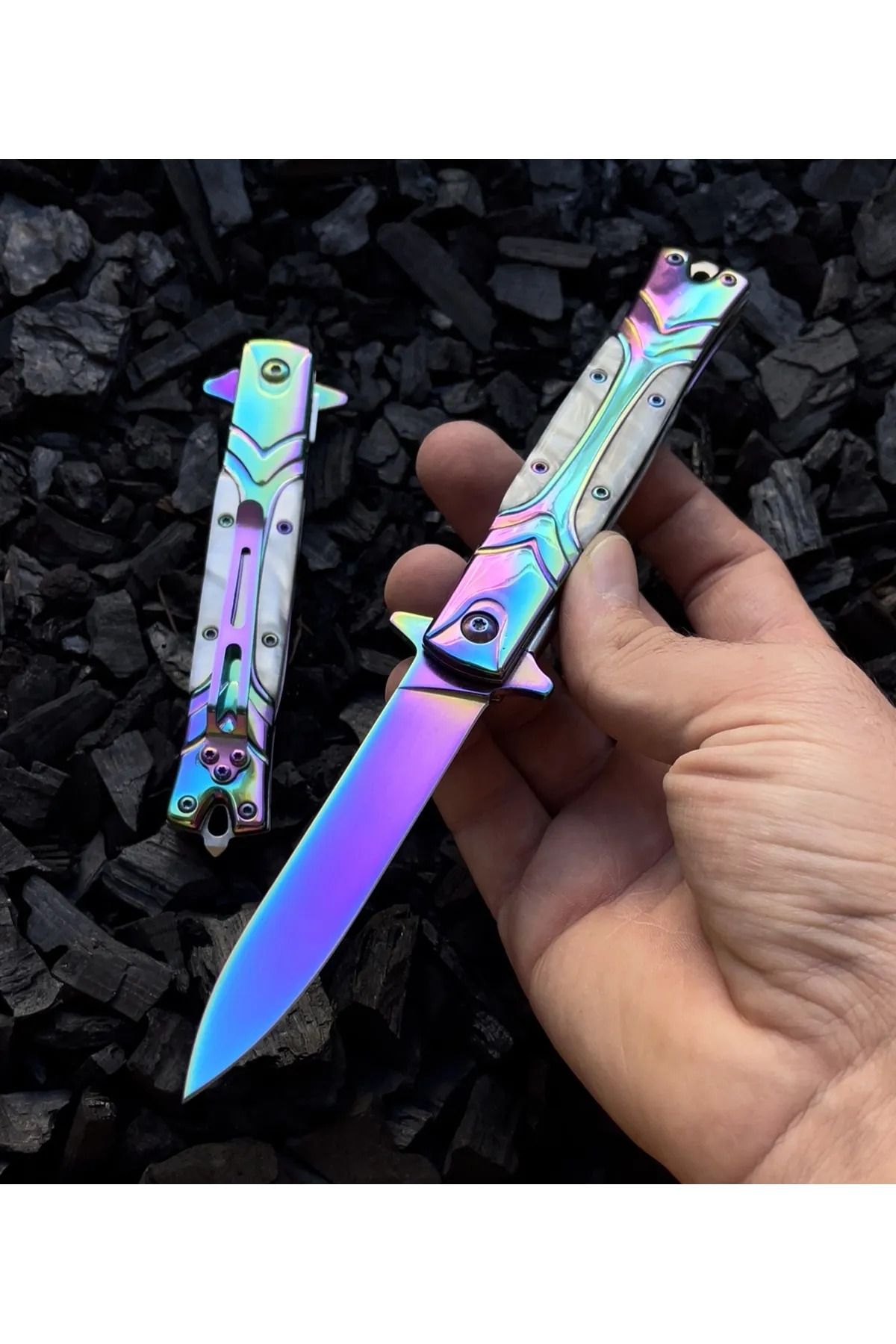 Ö ÖZMERT ASKERİ MALZEME Browning Kaliteli İnce Model Rengarenk Koleksiyon Hediyelik Kamp Avcı Çakı - 21 Cm