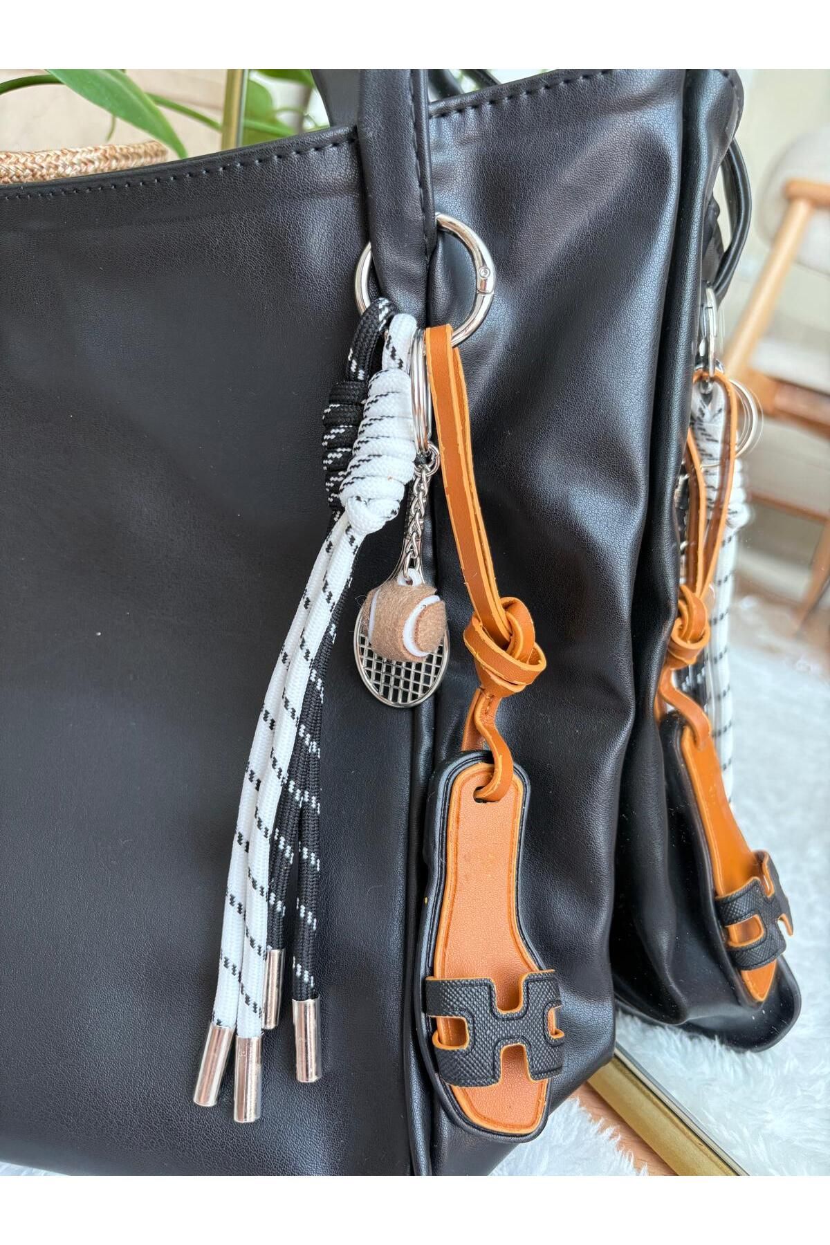 Z&M COLLECTION BAG SHOPPİNG Çanta Yanına Ayıcıklı/ Kedili/ Dudak Balm Koymalık Stanley/ Çikolatalı/ Terlikli Charm