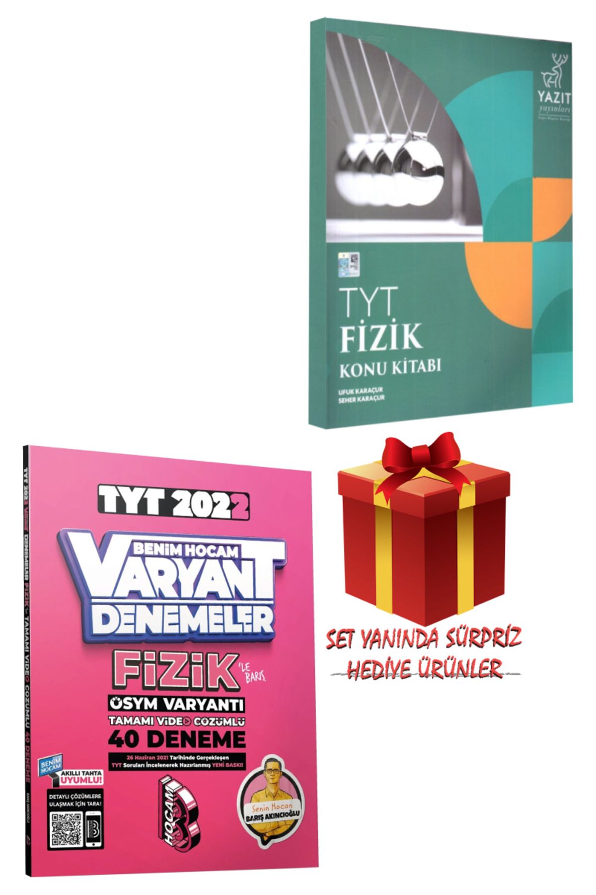 Yazıt Yayınları TYT Fizik Konu Kitabı+ Varyant Denemeler TYT Fizik 40 Deneme+Hediye