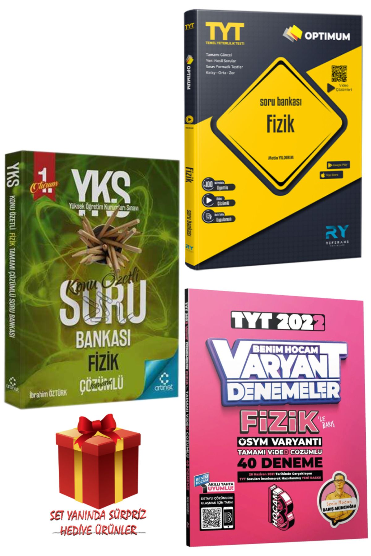 Panem Yayınları Artınet YKS-TYT Fizik Konu Özetli Soru Bankası+Referans Optimum Fizik Soru Bankası+40 Deneme+Hediye
