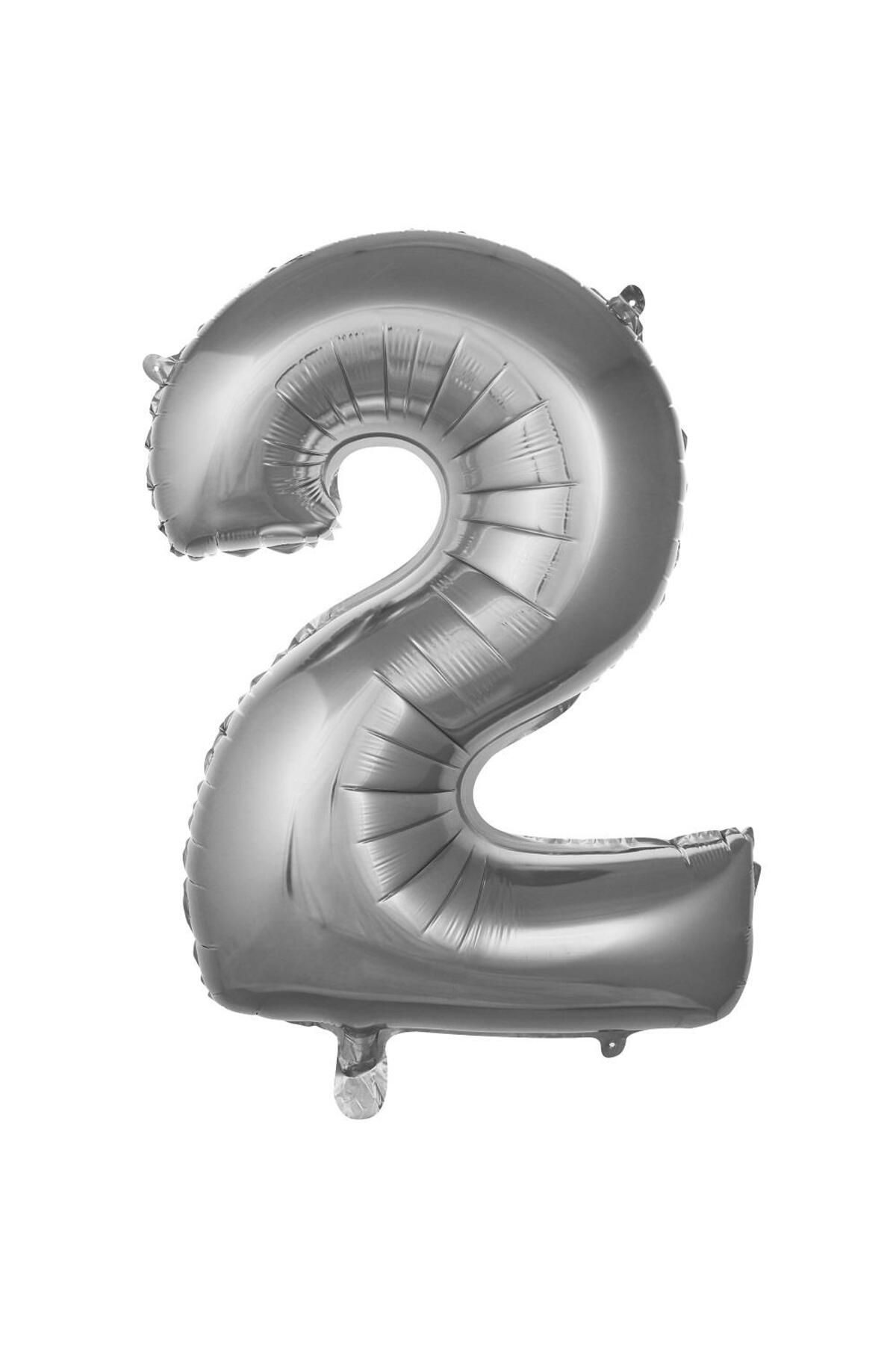 PARTİMİO PARTİ MALZEMELERİ Rakam Folyo Balon Gümüş Renk 16'' (36cm)