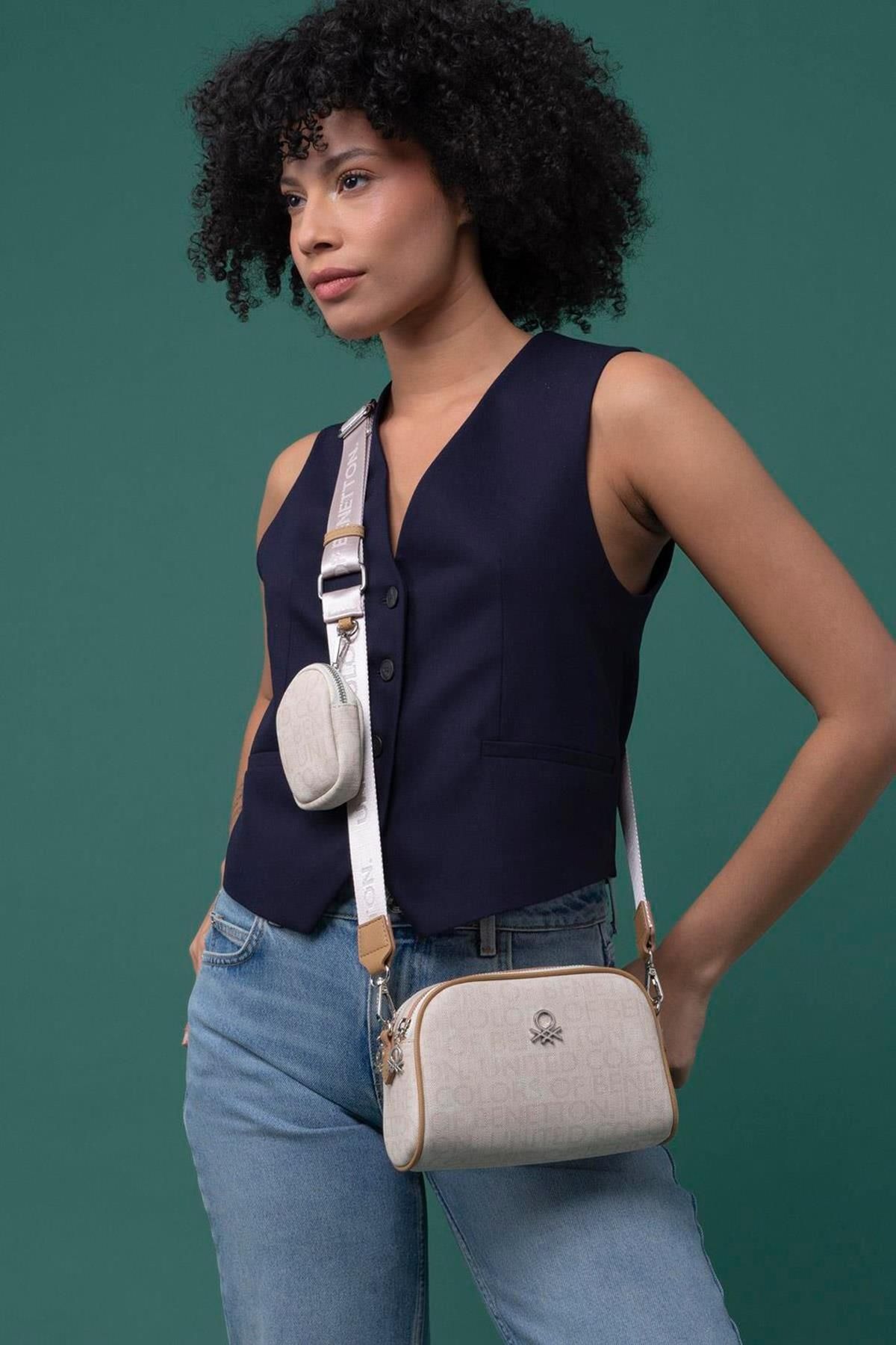 United Colors of Benetton Kadın Çapraz Çanta BNT 1278 - Bej-Camel