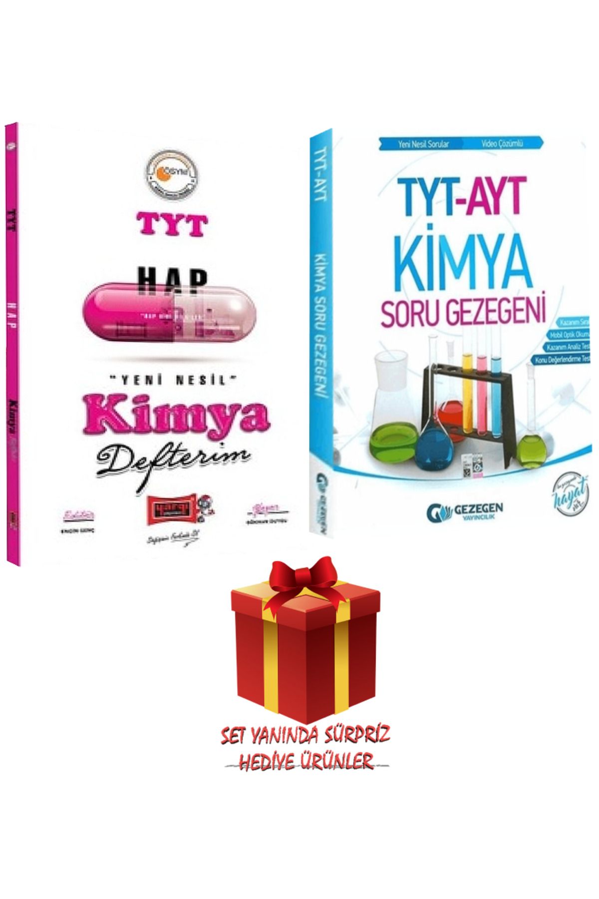 Yargı Yayınları TYT Hap Kimya Defterim + Gezegen Yayıncılık TYT - AYT Kimya Soru Gezegeni + Hediye