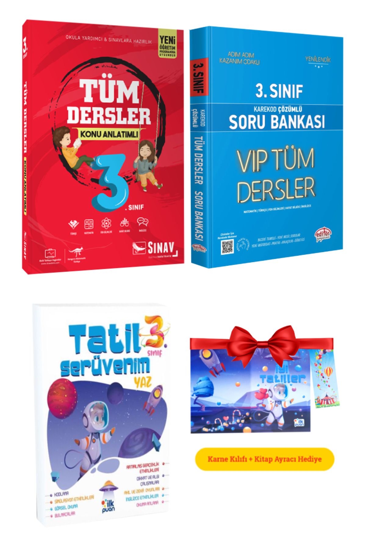 Sınav Yayınları 3. Sınıf Tüm Dersler Konu Anlatımı+ Editör Tüm Dersler Soru Bankası+Tatil Serüvenim Yaz Tatil Kitabı