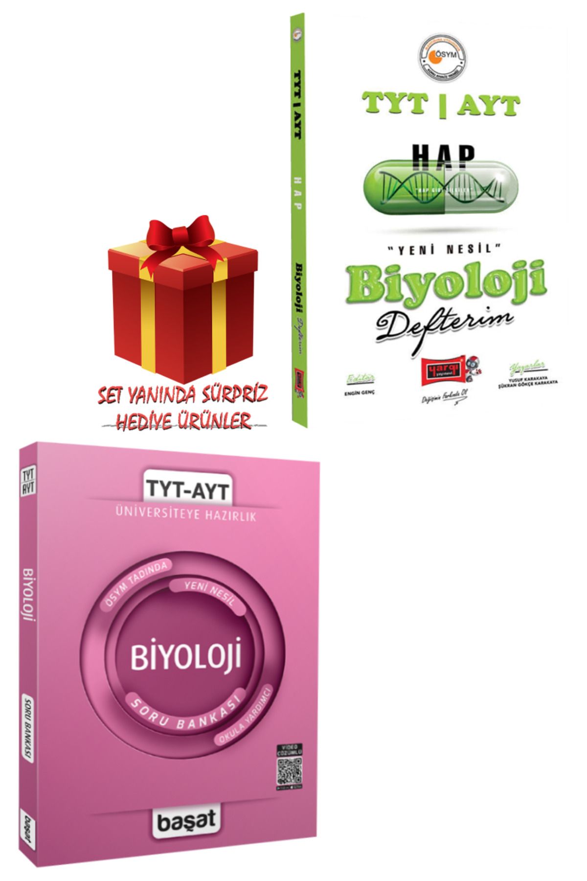 Yargı Yayınları TYT-AYT Hap Biyoloji Defterim+Başat TYT-AYT Biyoloji Soru Bankası+Hediye