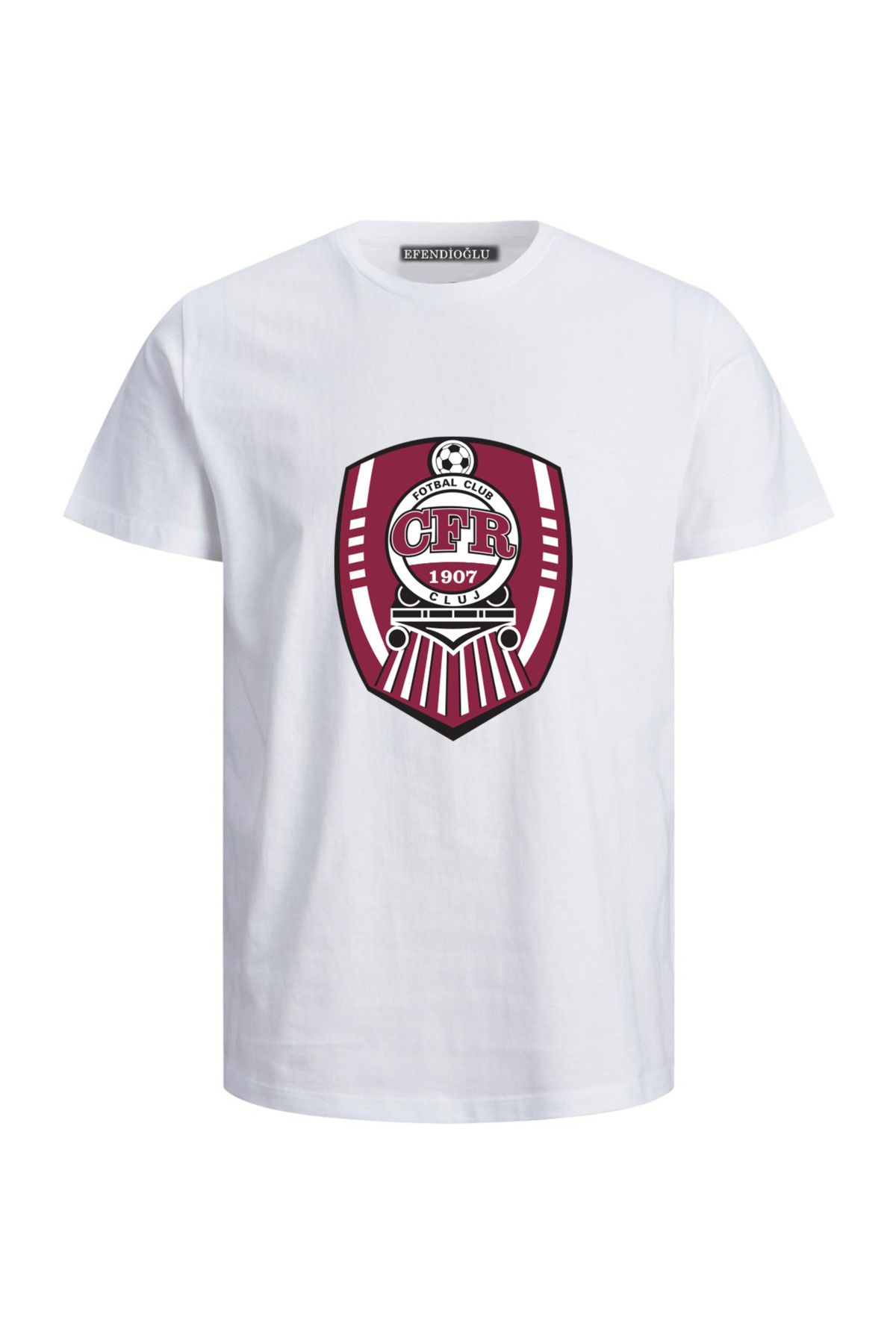 Efendioğlu Design CFR Cluj 1907 kulüp BÜYÜK logo baskılı pamuklu tshirt