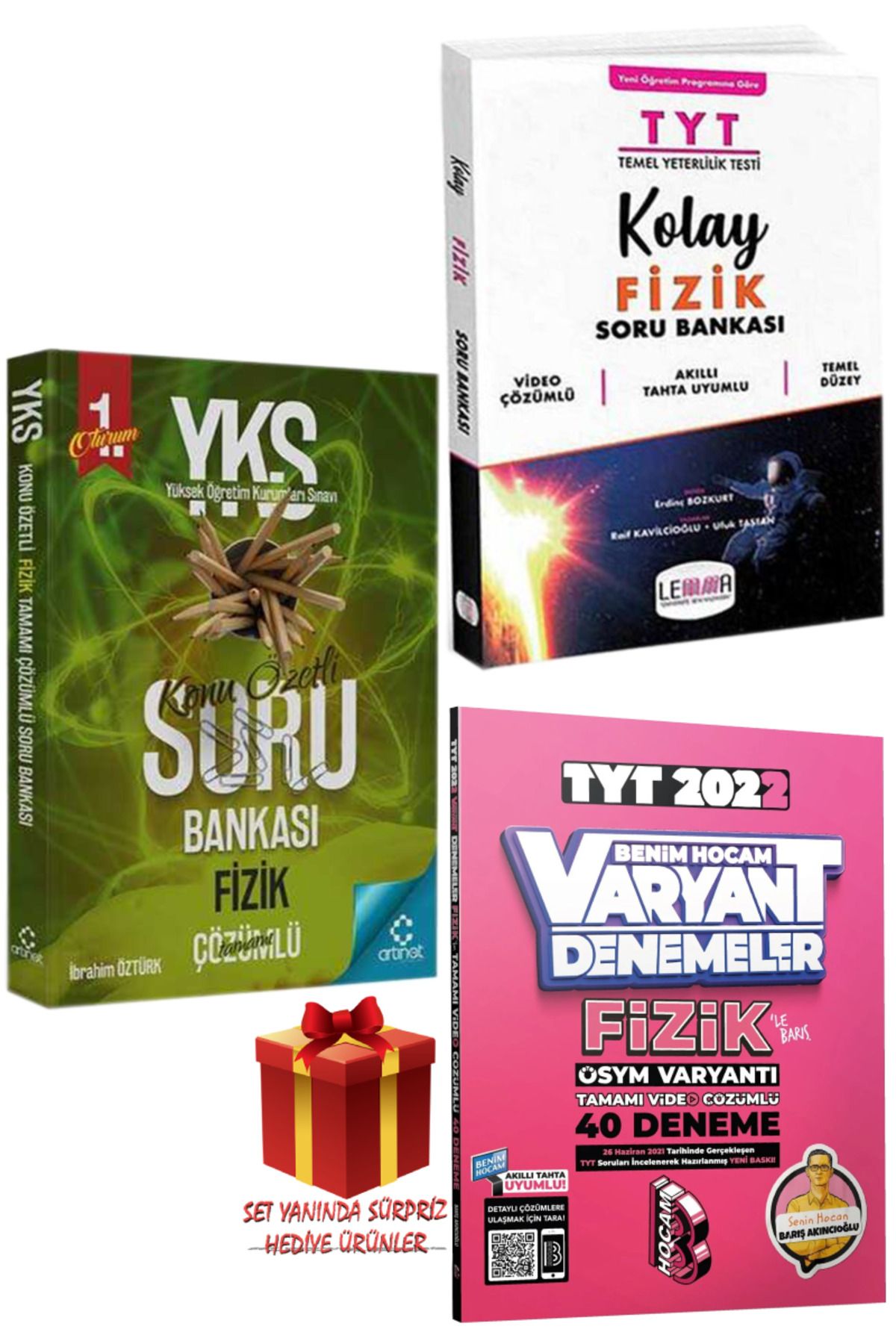 Panem Yayınları Artınet YKS-TYT Fizik Konu Özetli Soru Bankası+TYT Fizik Soru Bankası+Benim Hocam 40 Deneme+Hediye