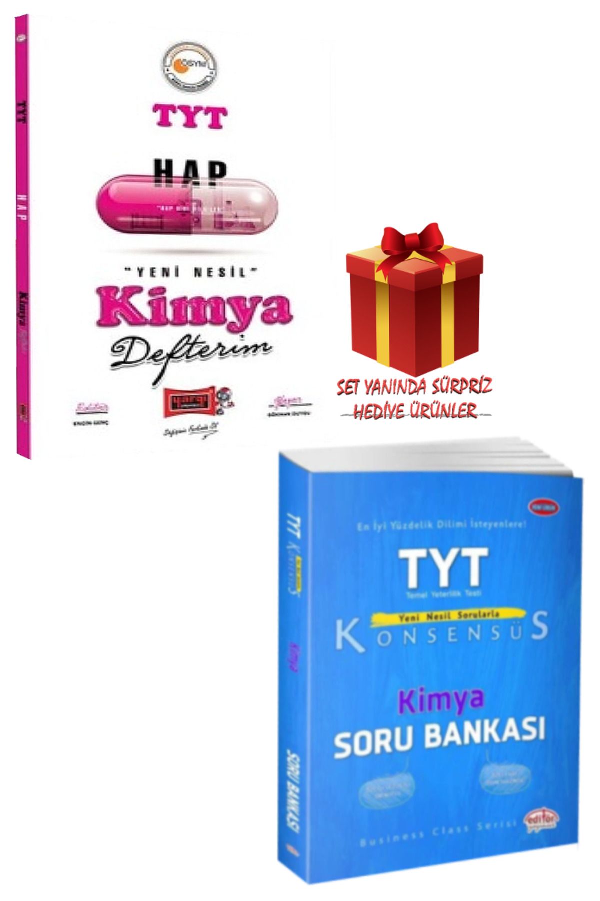 Yargı Yayınları TYT Hap Kimya Defterim + Editör Konsensüs TYT Kimya Soru Bankası + Hediye